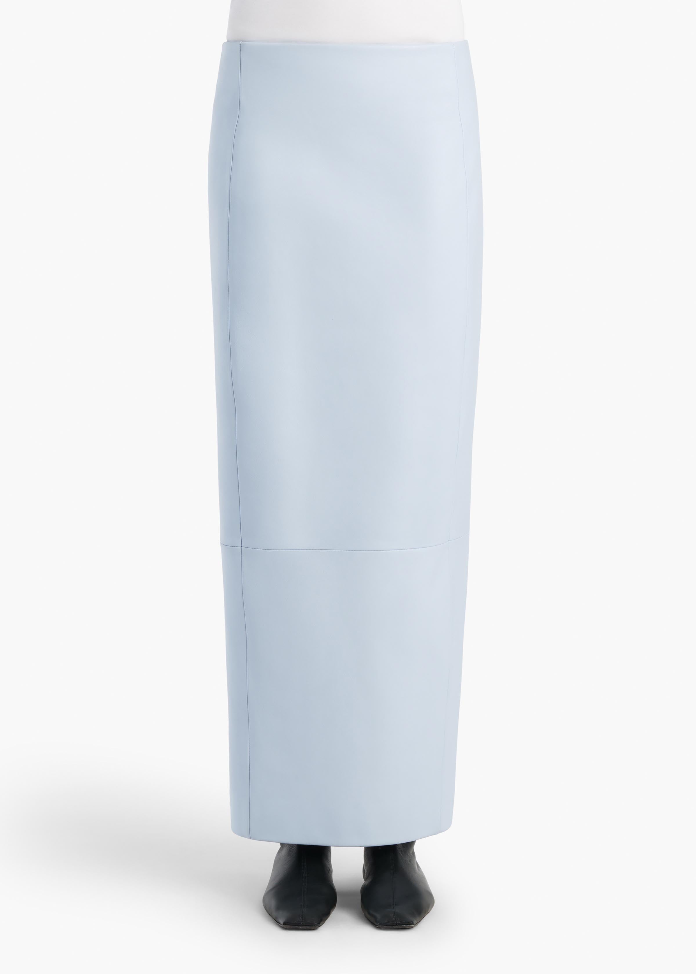 Lyle Skirt in Sky Blue Leather