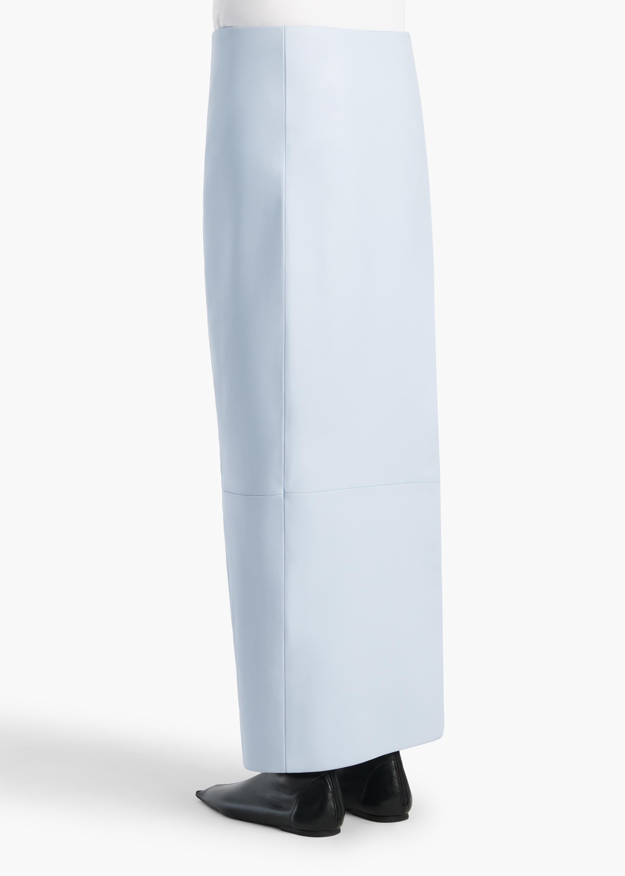 Lyle Skirt in Sky Blue Leather