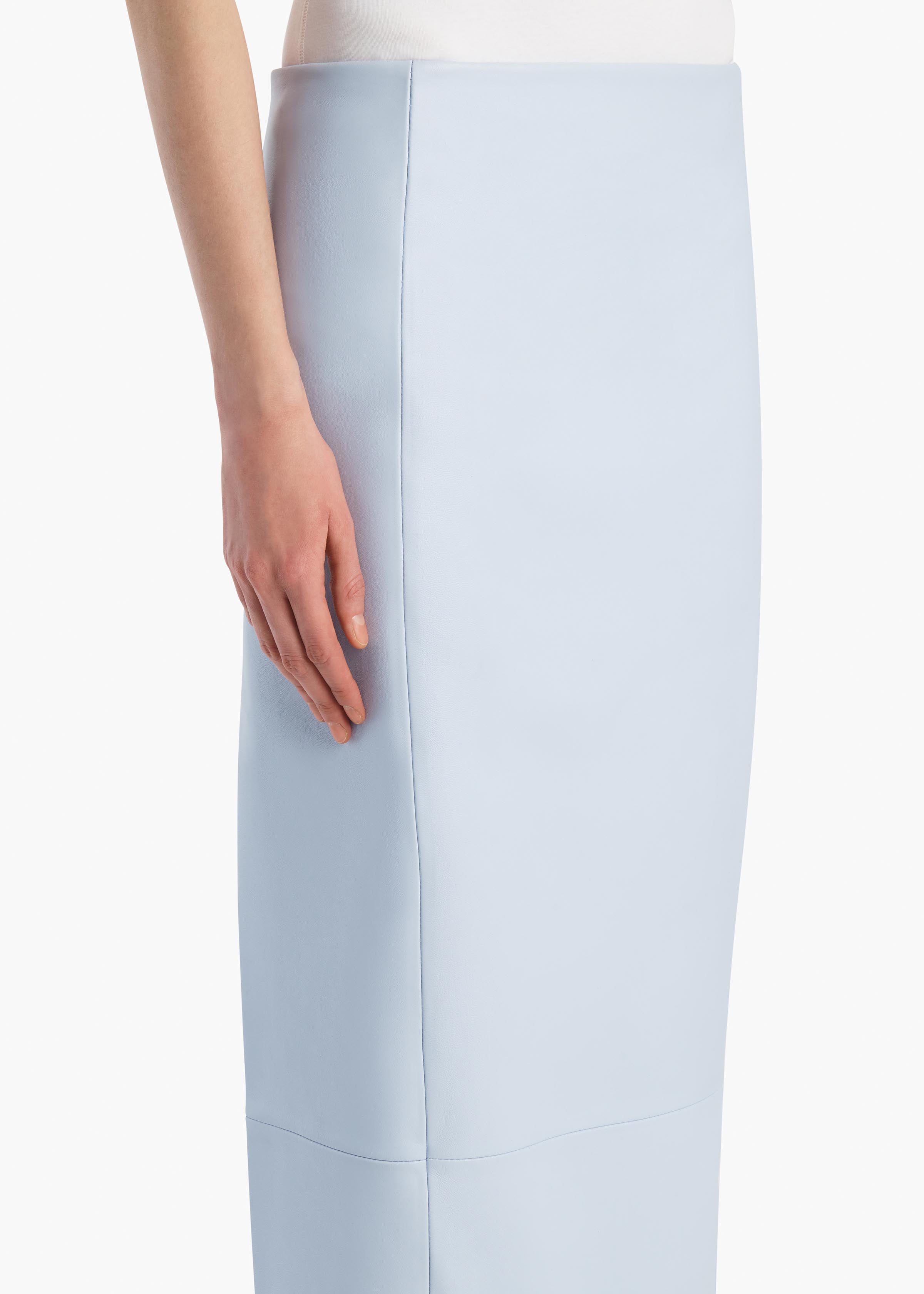 Lyle Skirt in Sky Blue Leather