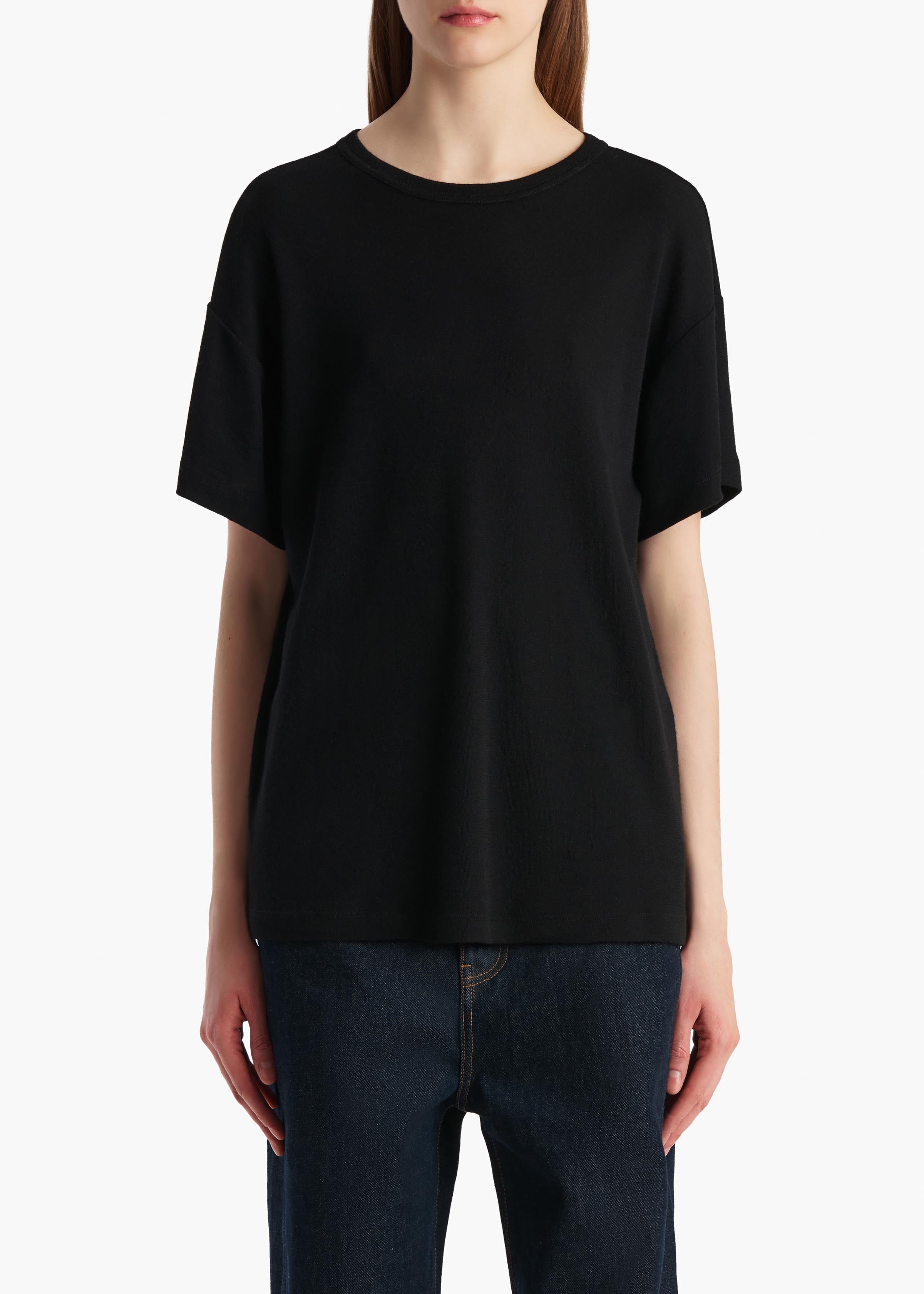 Maeve T-Shirt in Black Silk Cashmere Jersey