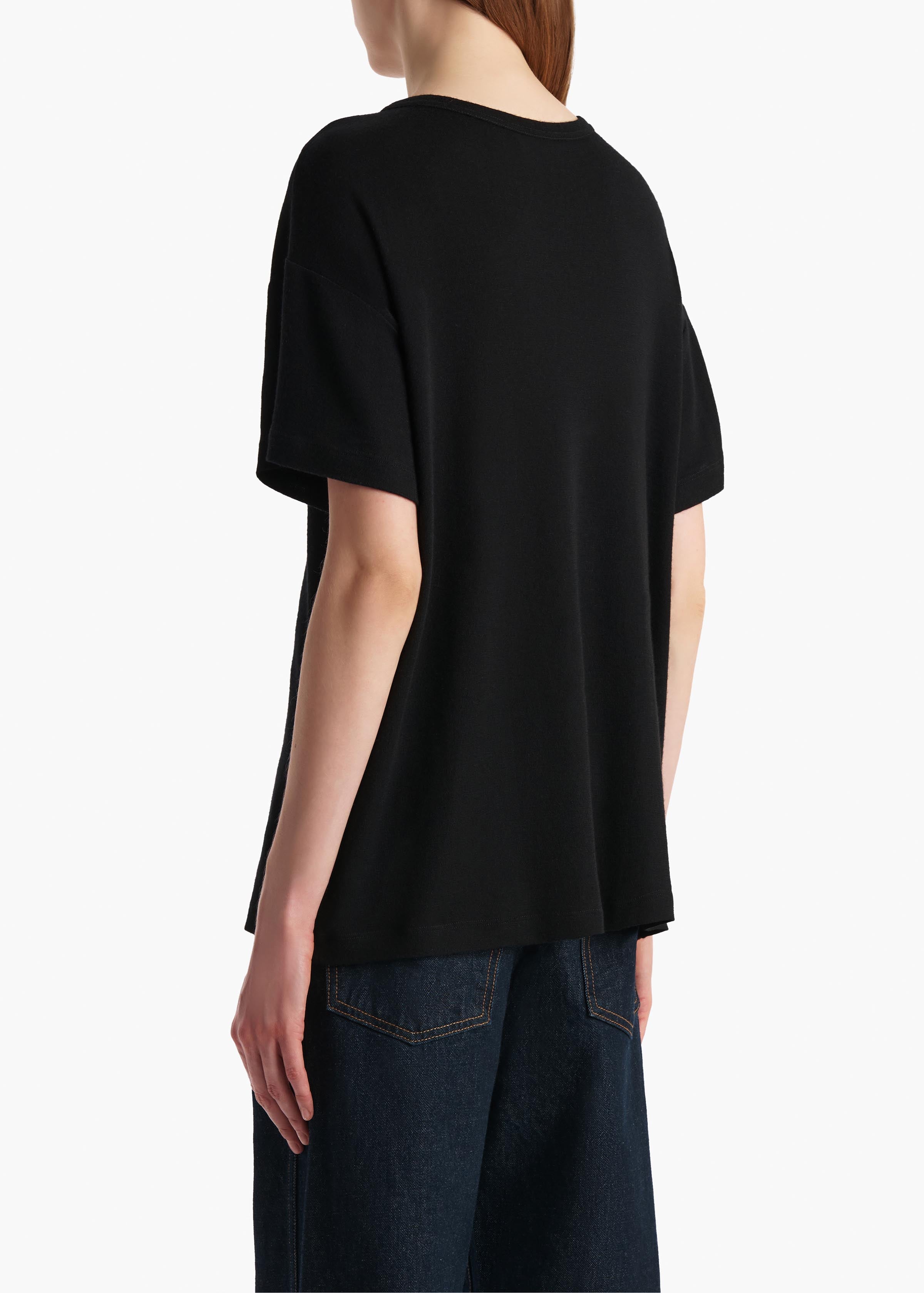 Maeve T-Shirt in Black Silk Cashmere Jersey