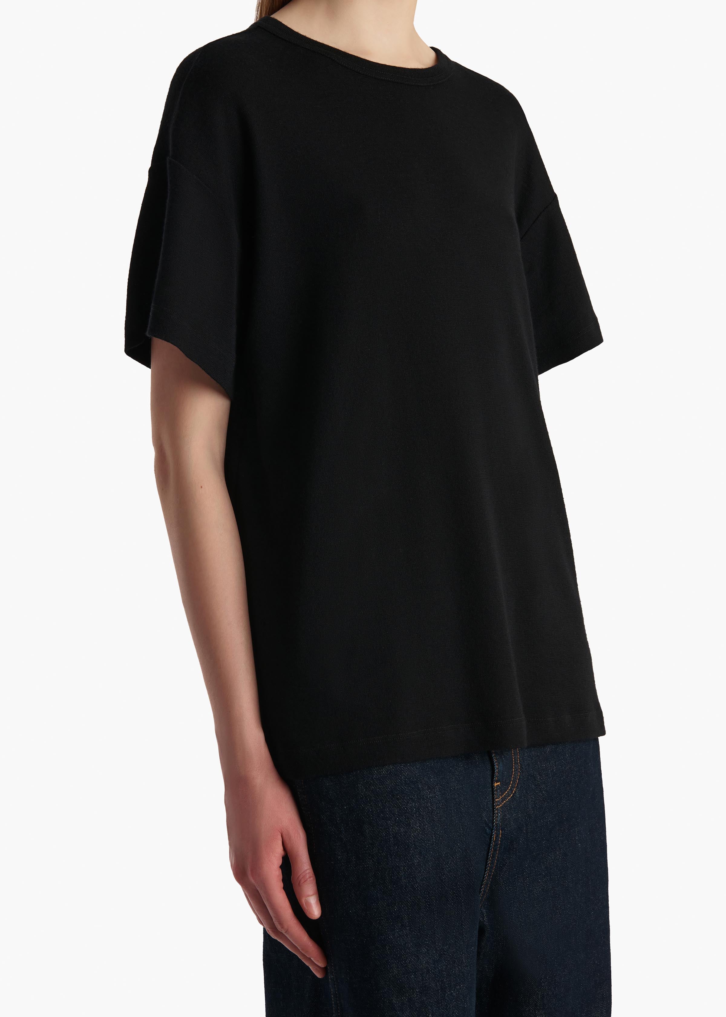 Maeve T-Shirt in Black Silk Cashmere Jersey
