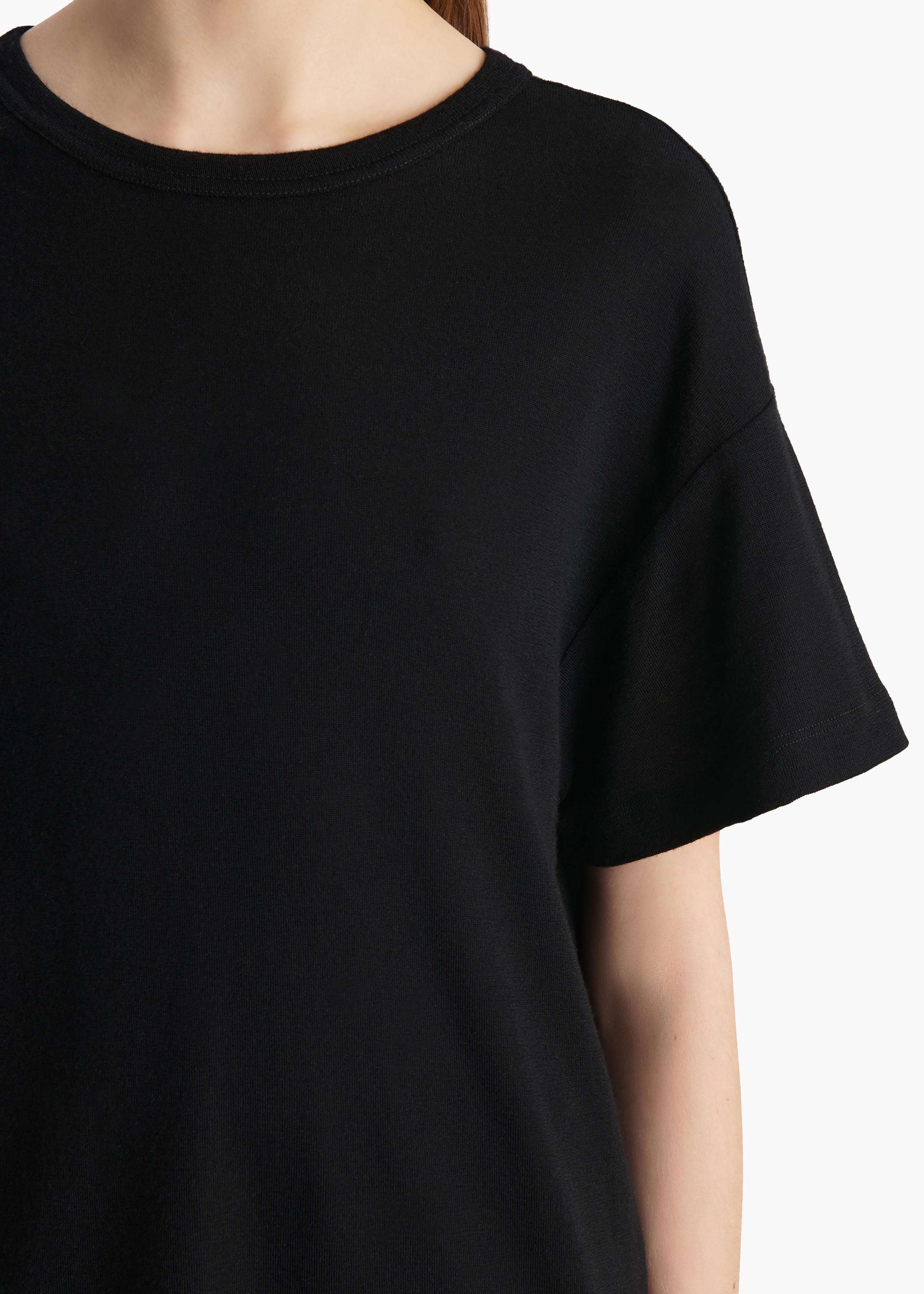 Maeve T-Shirt in Black Silk Cashmere Jersey
