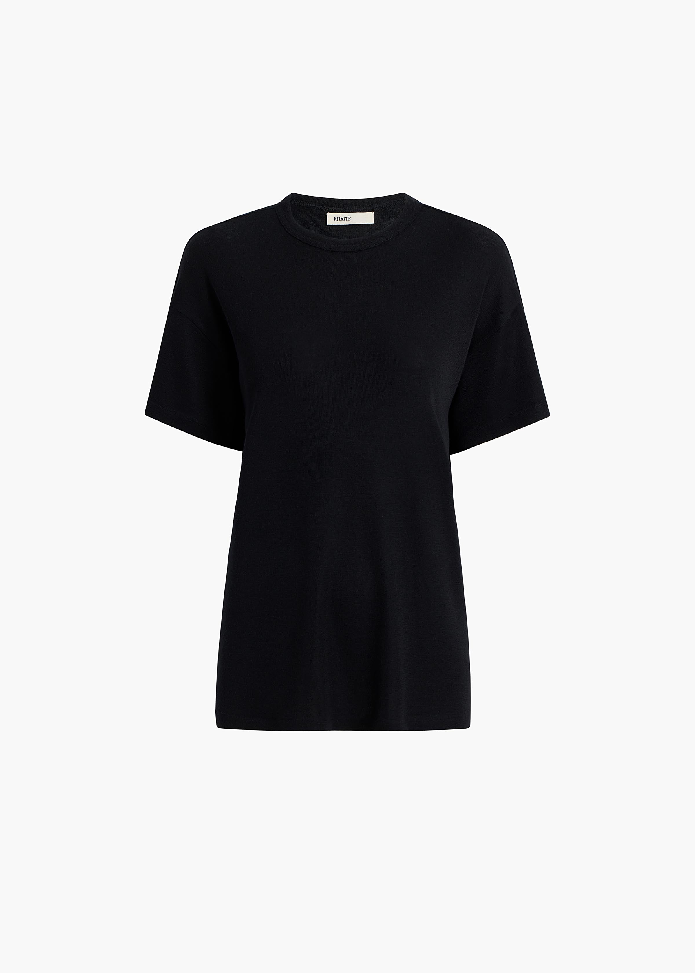 Maeve T-Shirt in Black Silk Cashmere Jersey