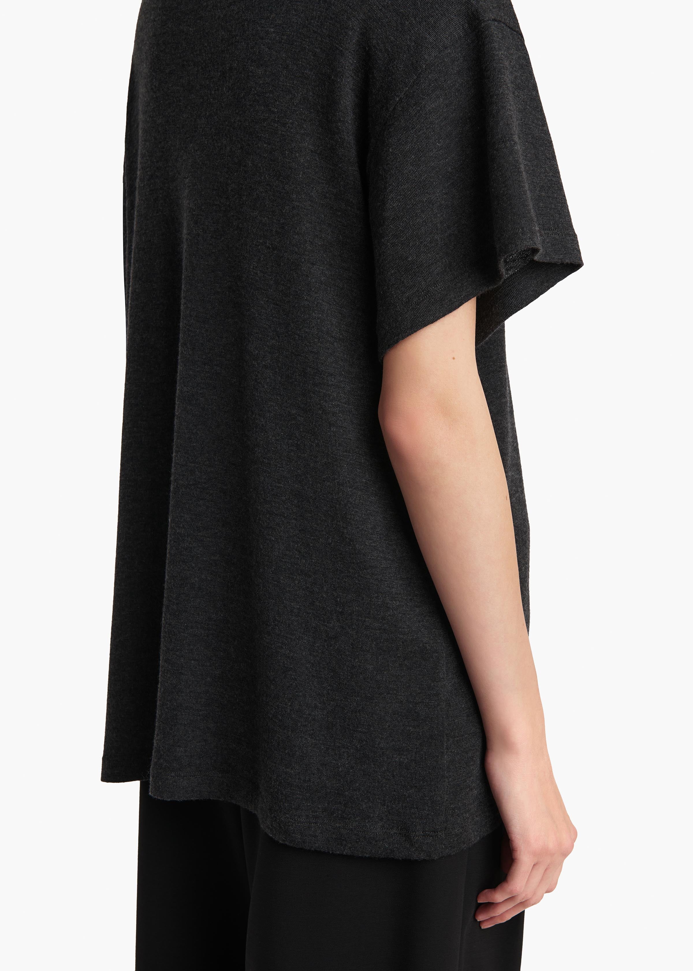 Maeve T-Shirt in Charcoal Silk Cashmere Jersey