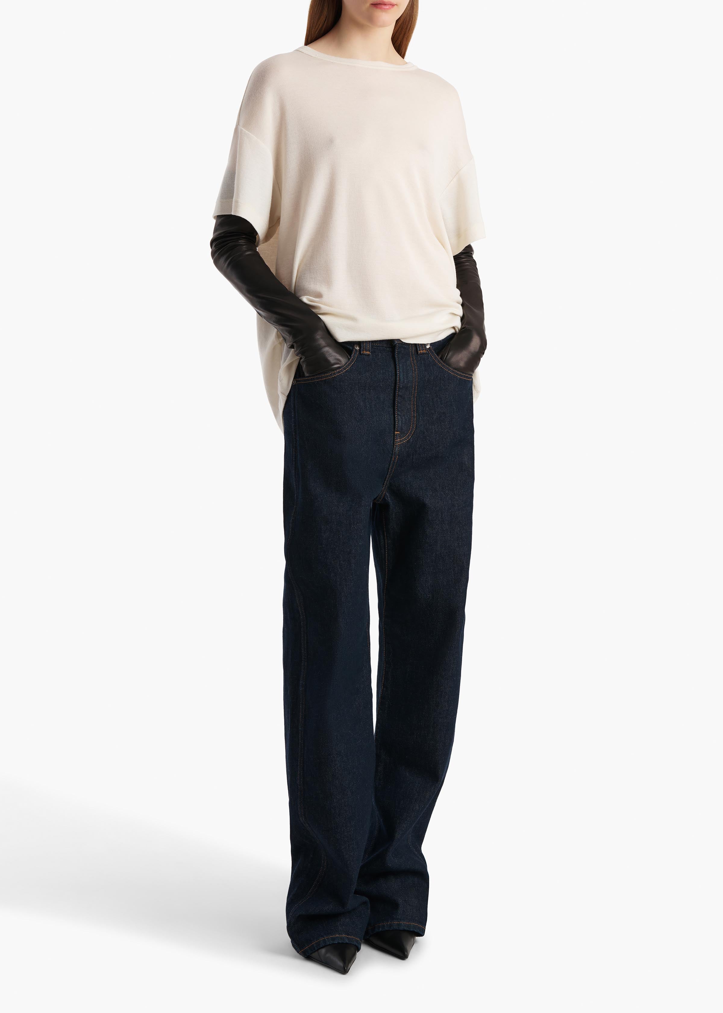 Maeve T-Shirt in Cream Silk Cashmere Jersey