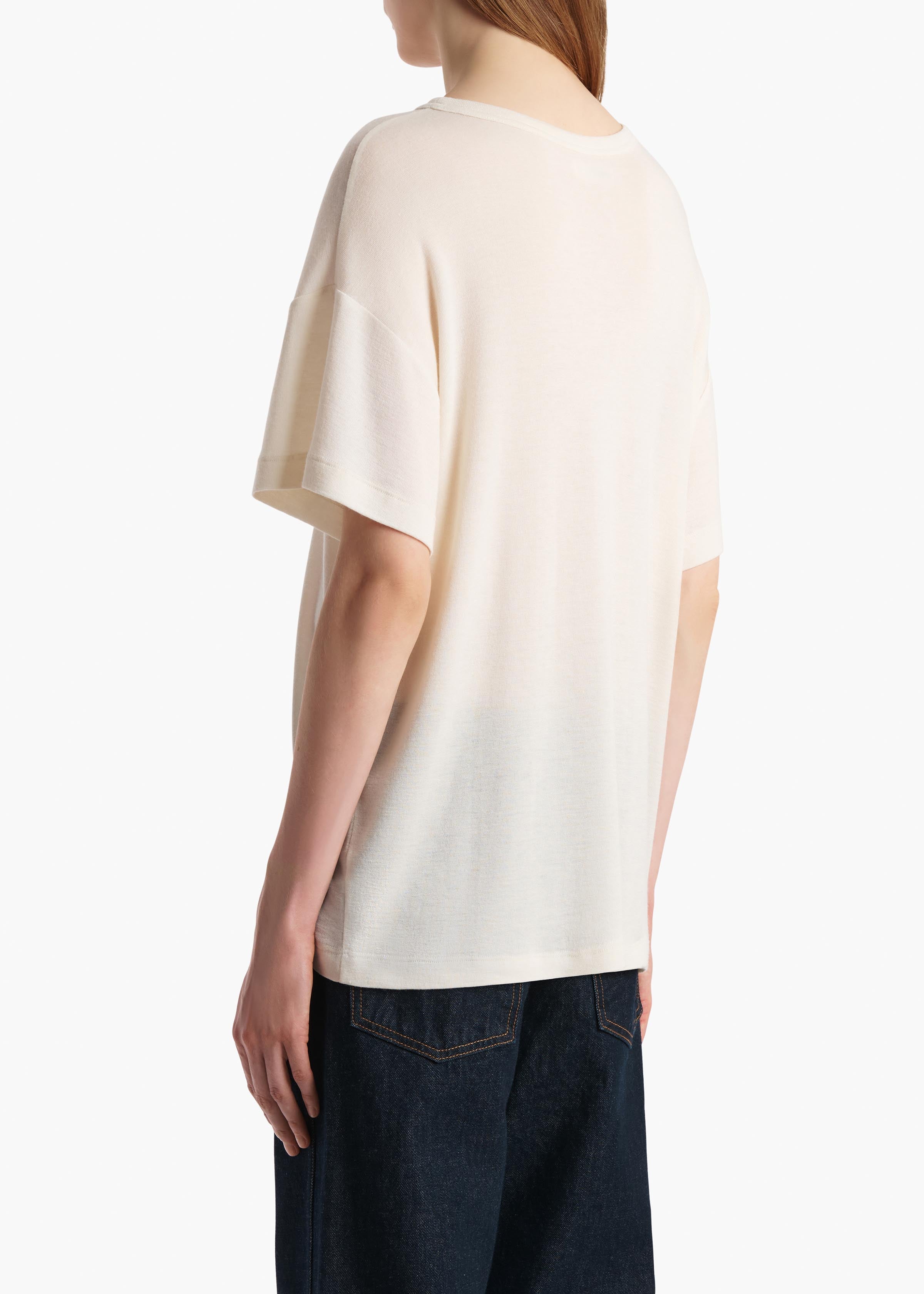 Maeve T-Shirt in Cream Silk Cashmere Jersey