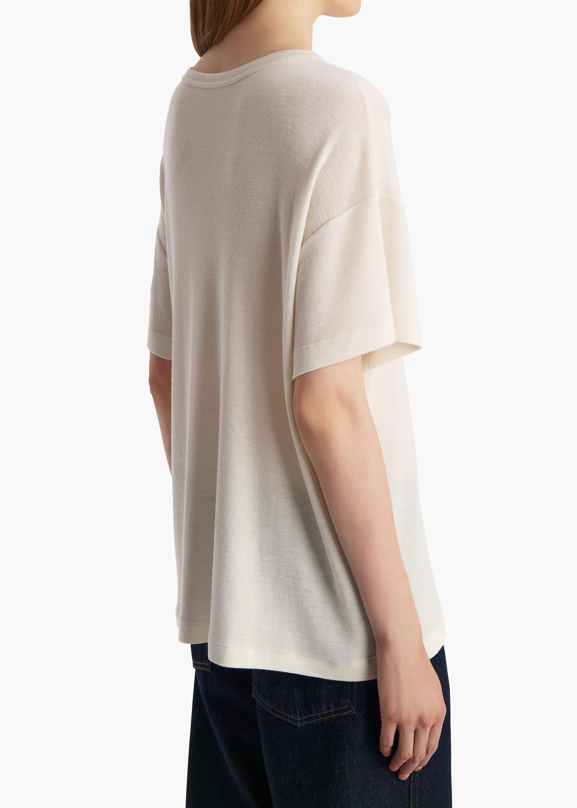 Maeve T-Shirt in Cream Silk Cashmere Jersey