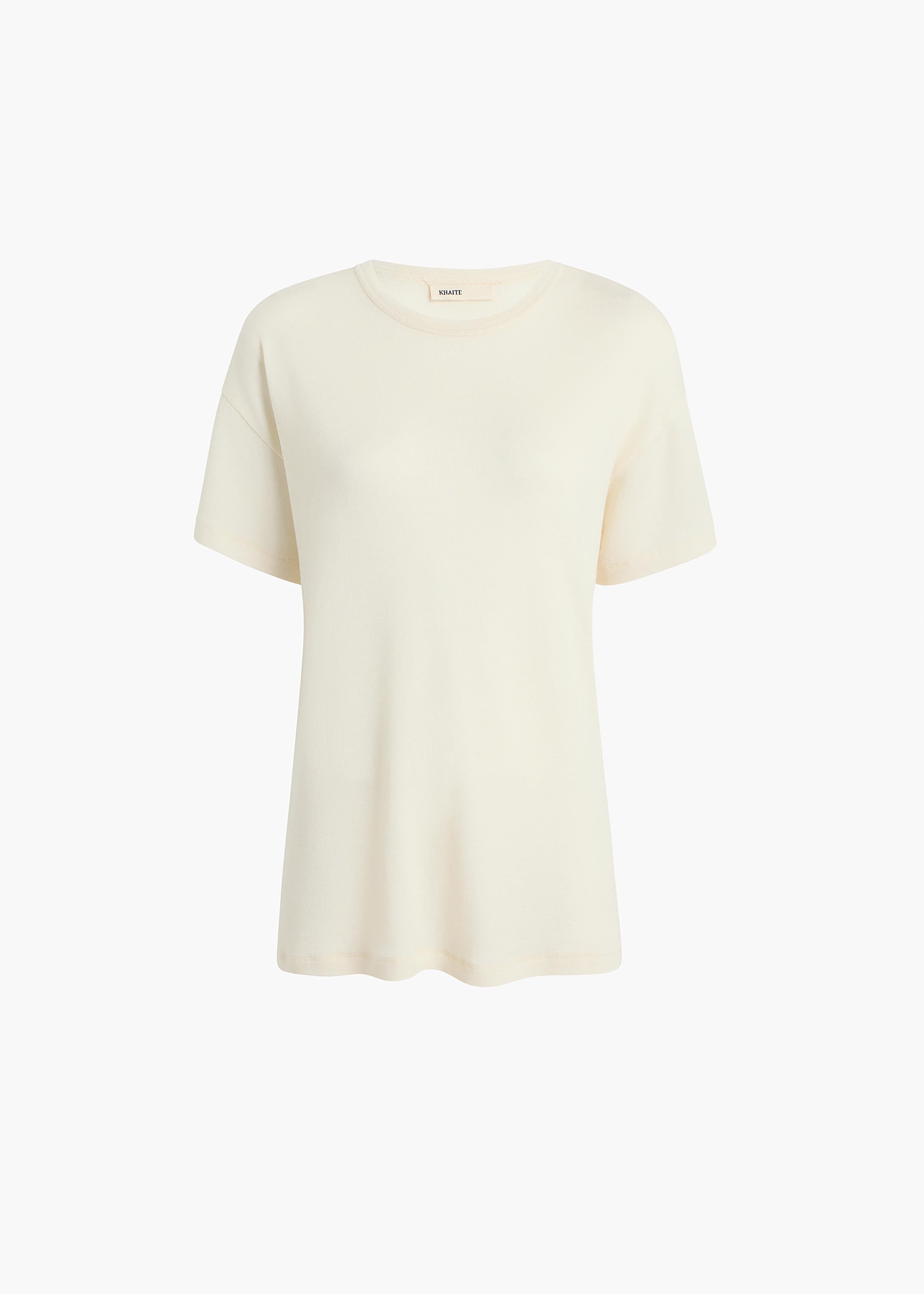 Maeve T-Shirt in Cream Silk Cashmere Jersey