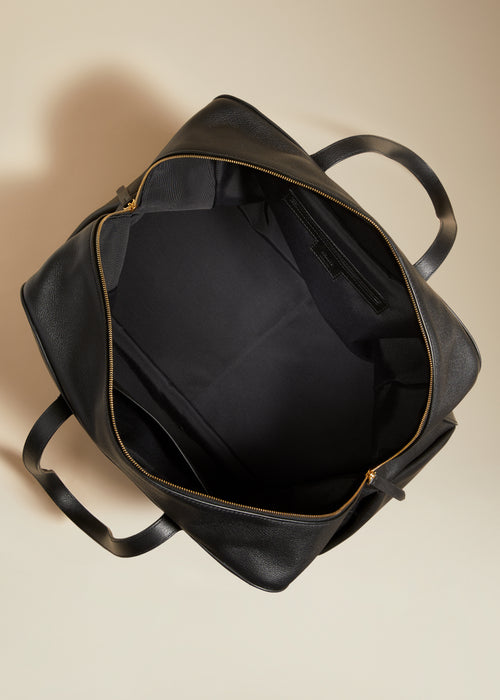 The Large Maeve Weekender Bag in Black Pebbled Leather