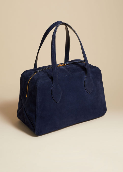 The Medium Maeve Bag in Midnight Suede– KHAITE