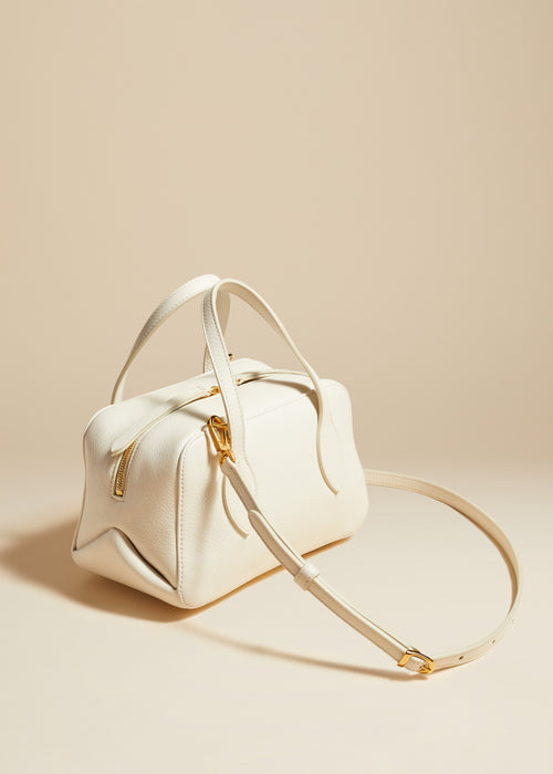 The Small Maeve Crossbody Bag in Off-White Pebbled Leather