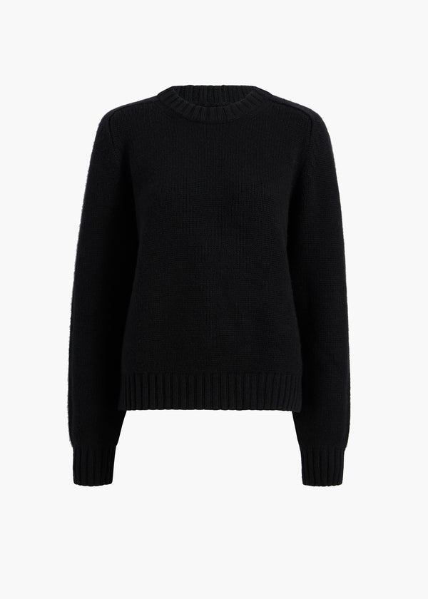 MAE SWEATER IN BLACK FLAT VIEW