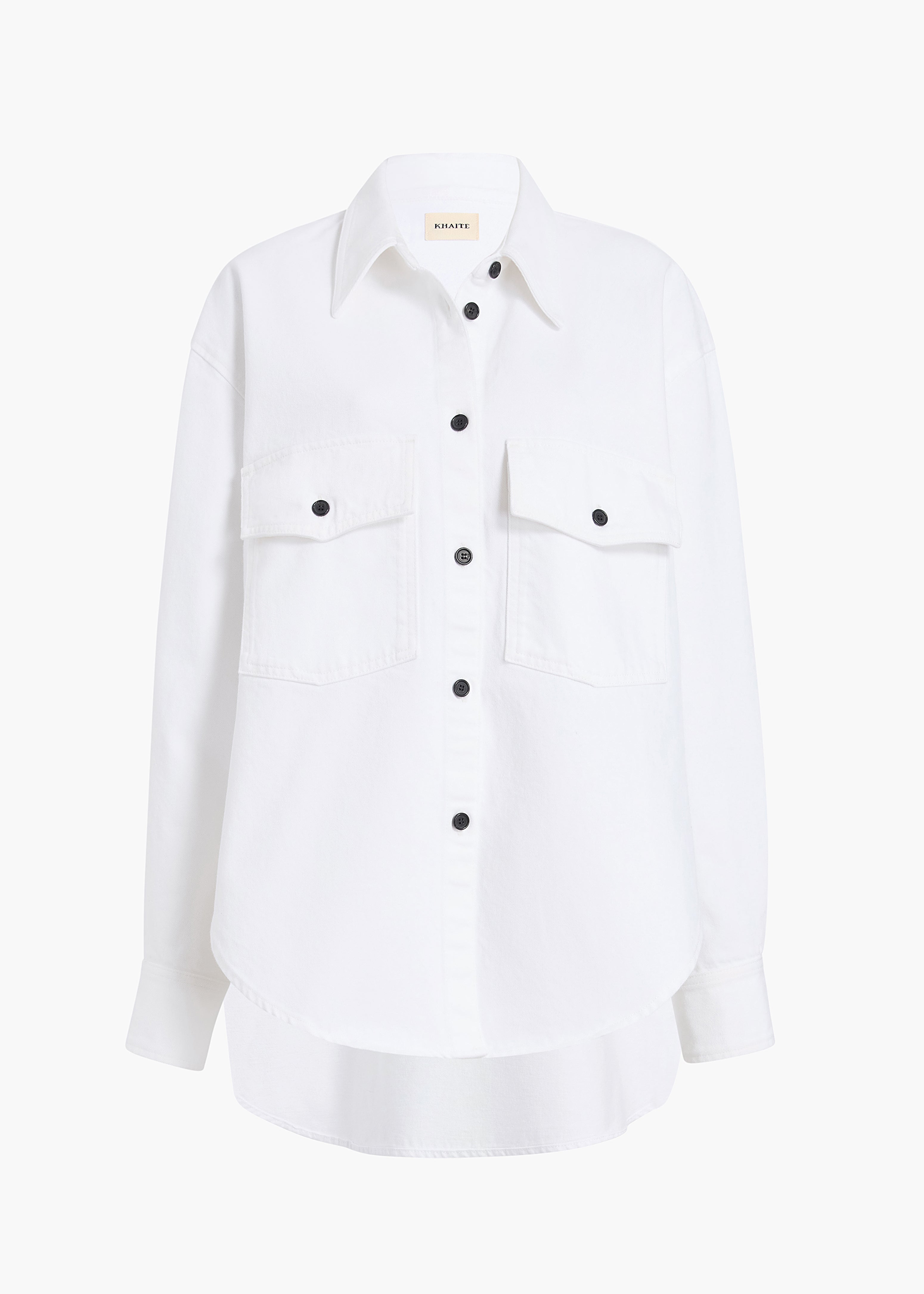 KHAITE - Mahmet Top in White Denim