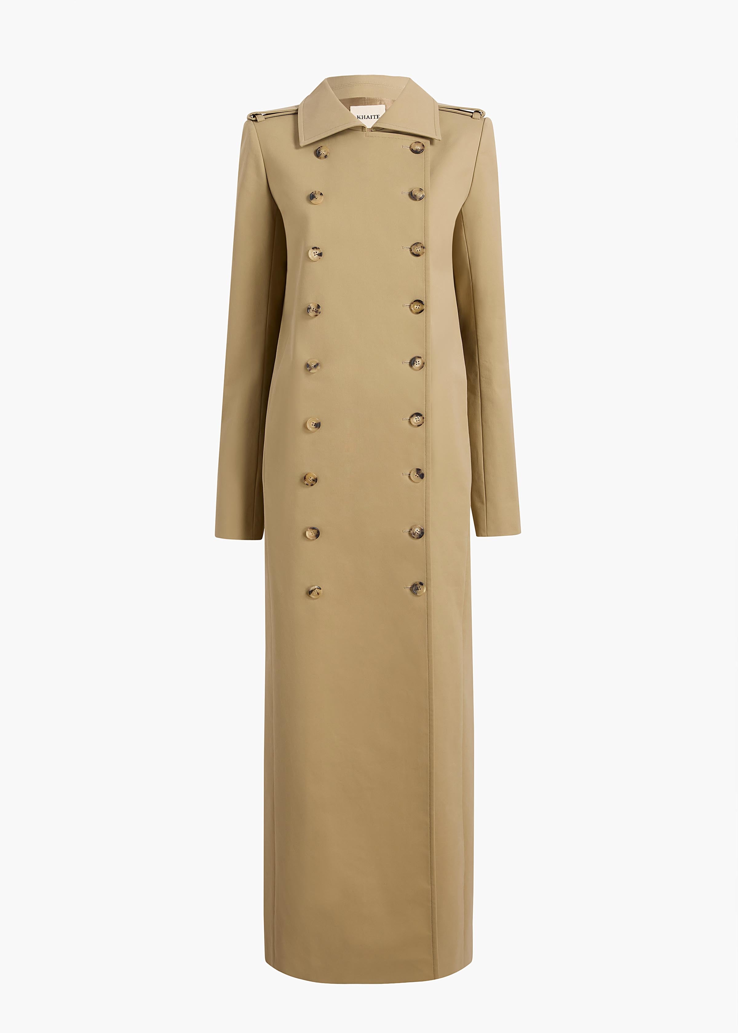 Mallory Coat in Khaki FLAT VIEW