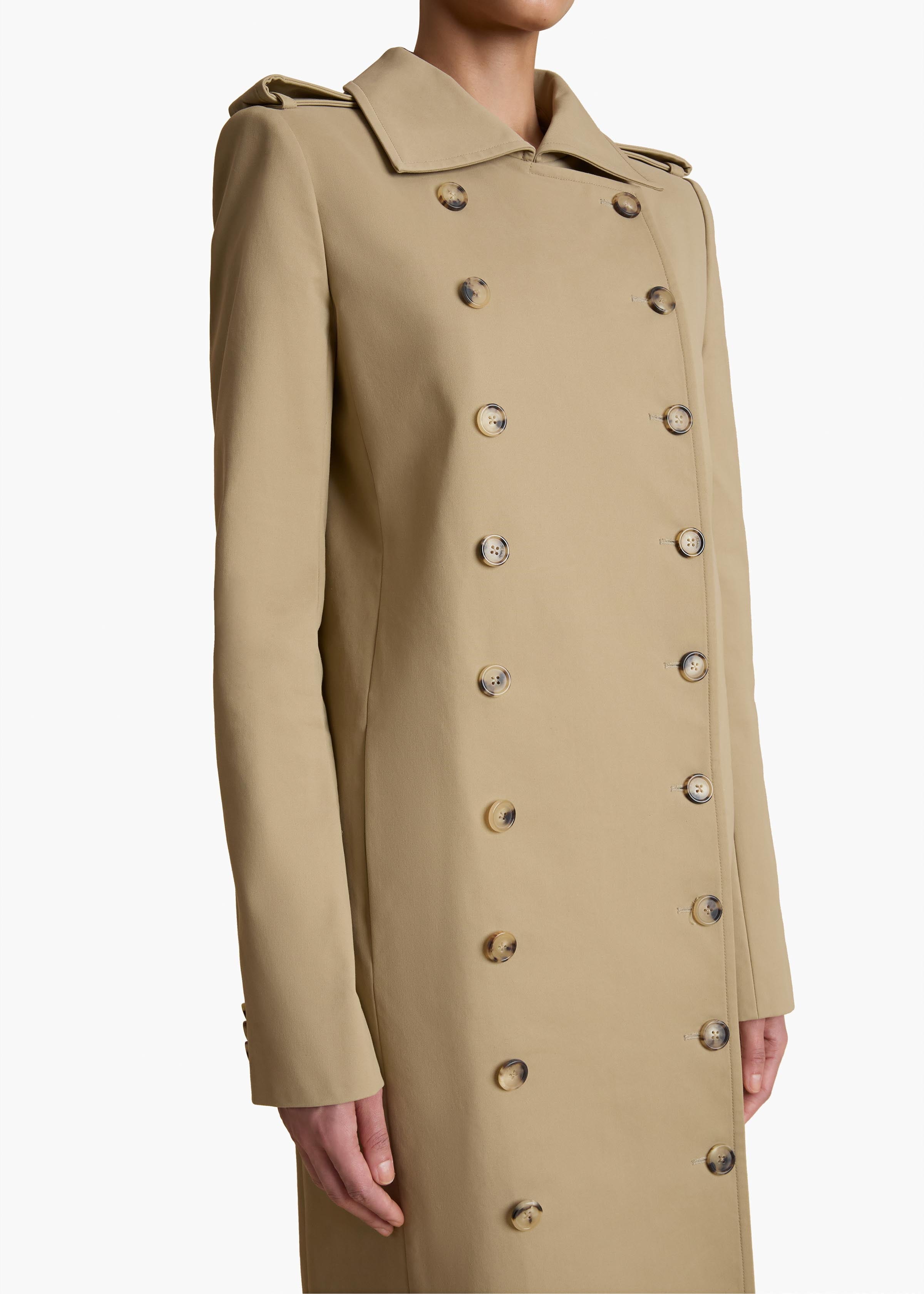 Mallory Coat in Khaki DETAILED VIEW 2