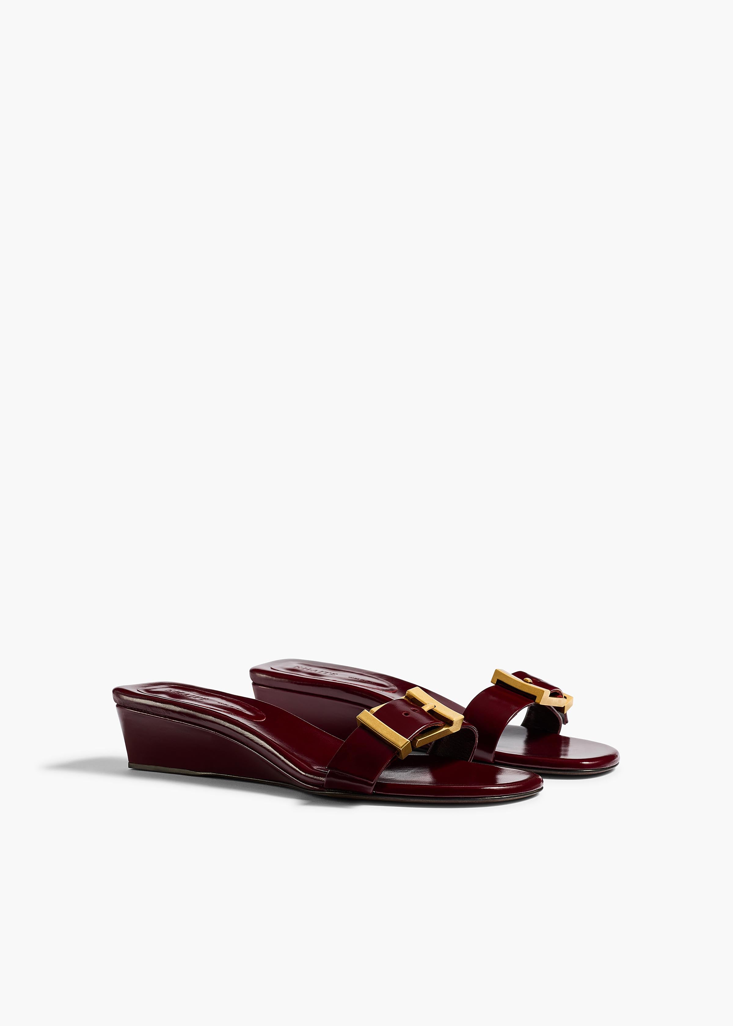 Manhattan Sandal in Bordeaux Glazed Leather