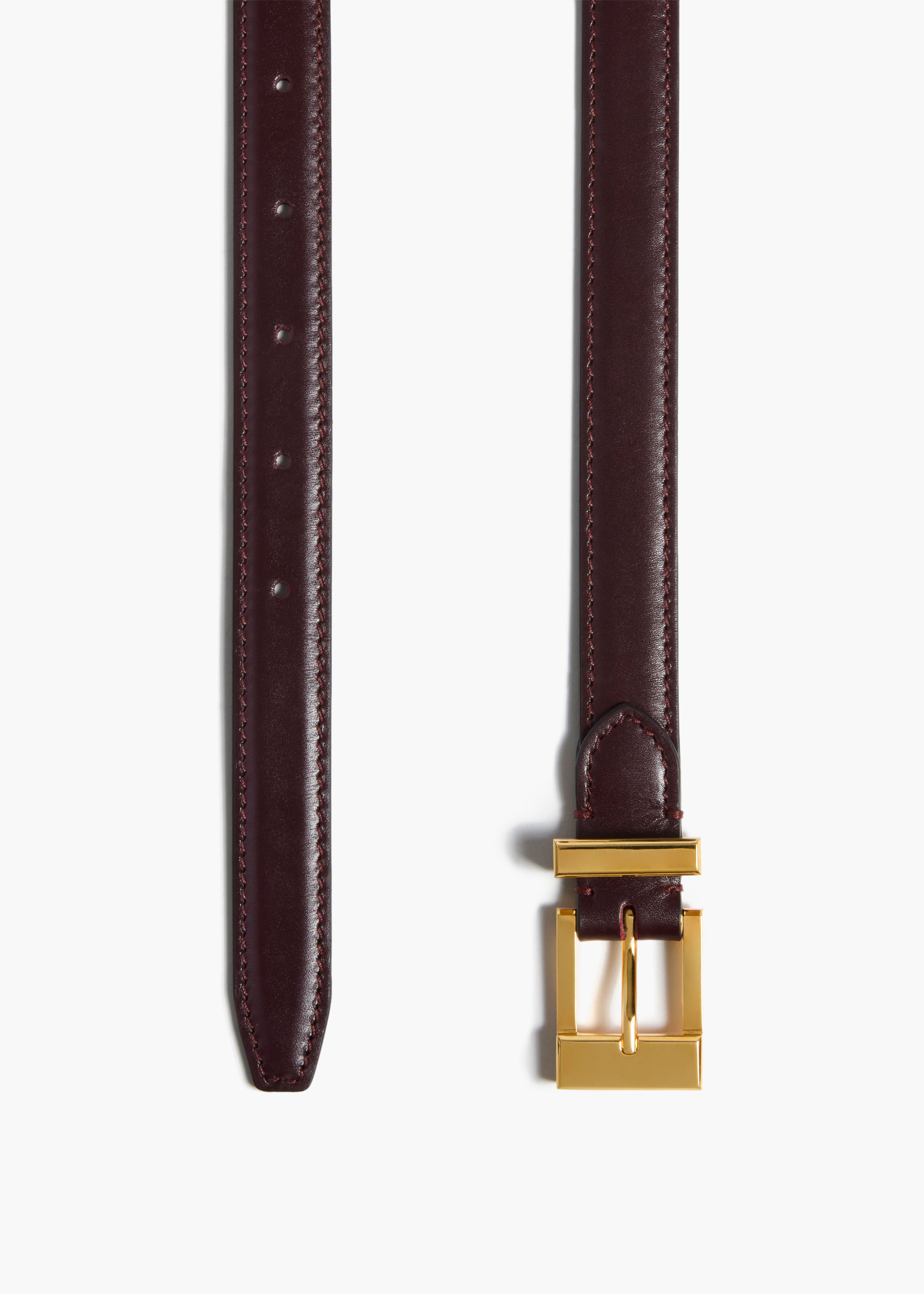 Manhattan Belt in Bordeaux Leather with Gold