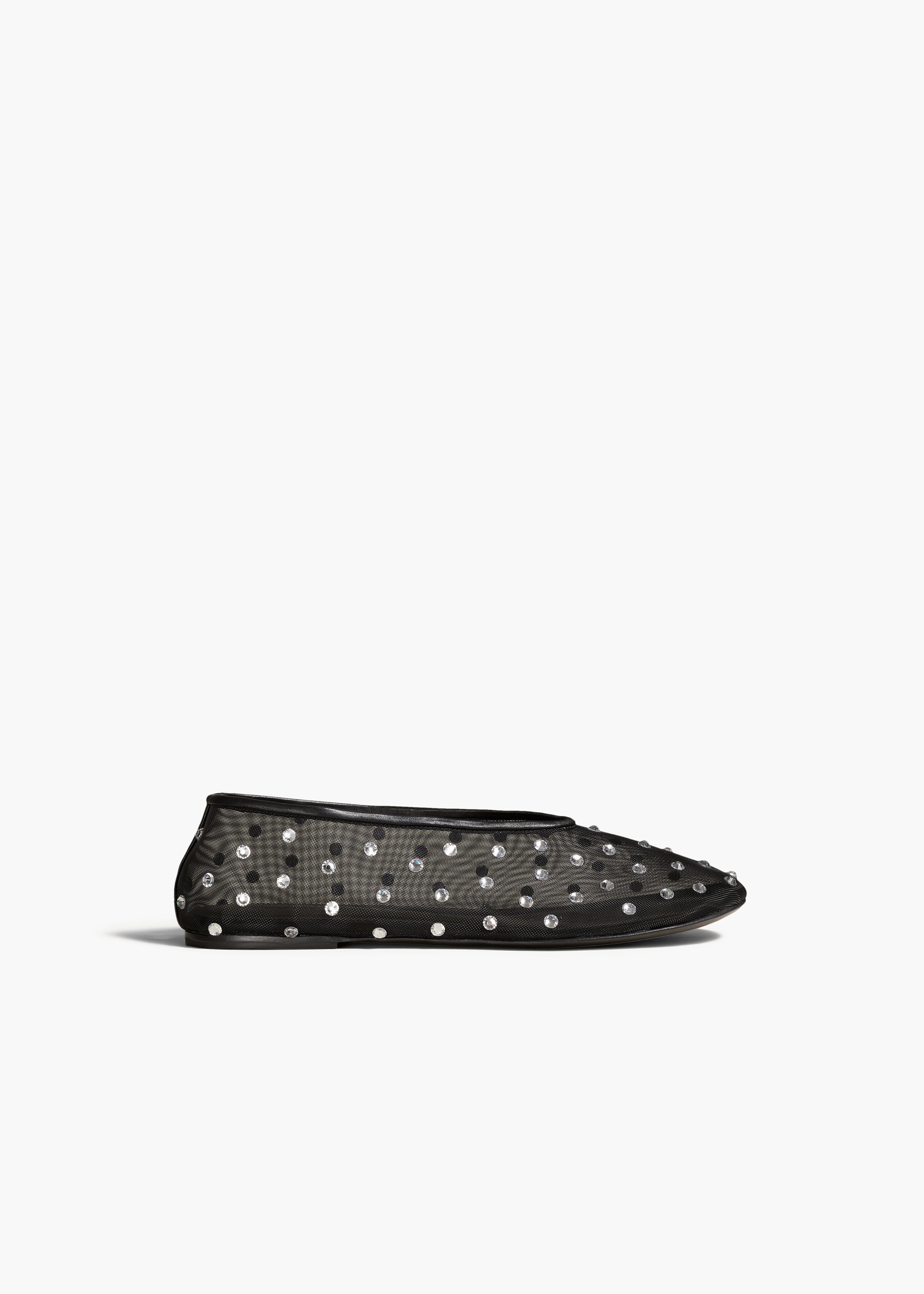 KHAITE - Marcy Flat in Black Mesh with Crystals