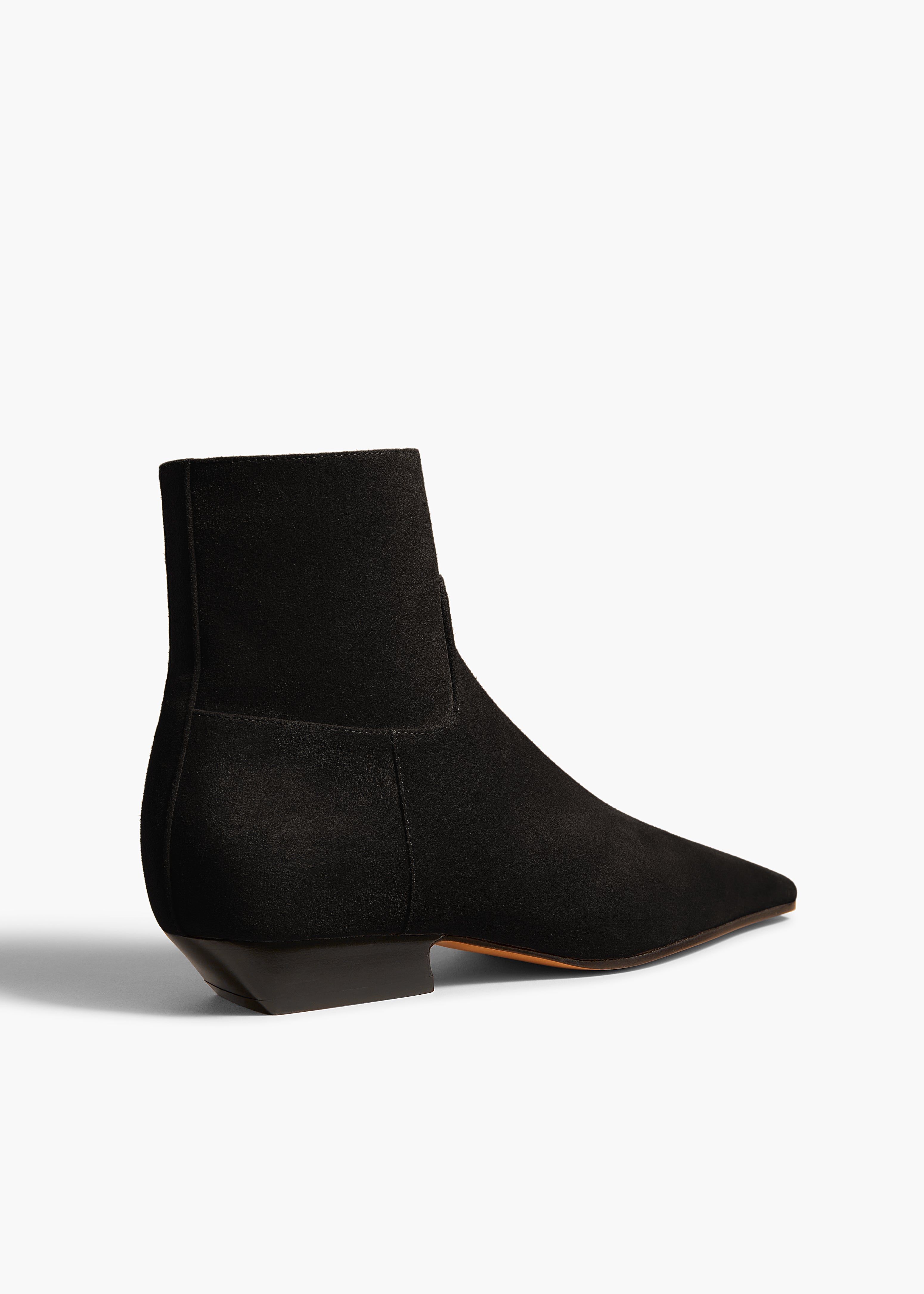 KHAITE LLC - Marfa Ankle Boot in Black Suede