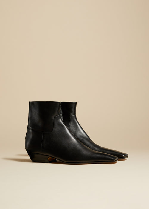 The Marfa Ankle Boot in Black Leather– KHAITE