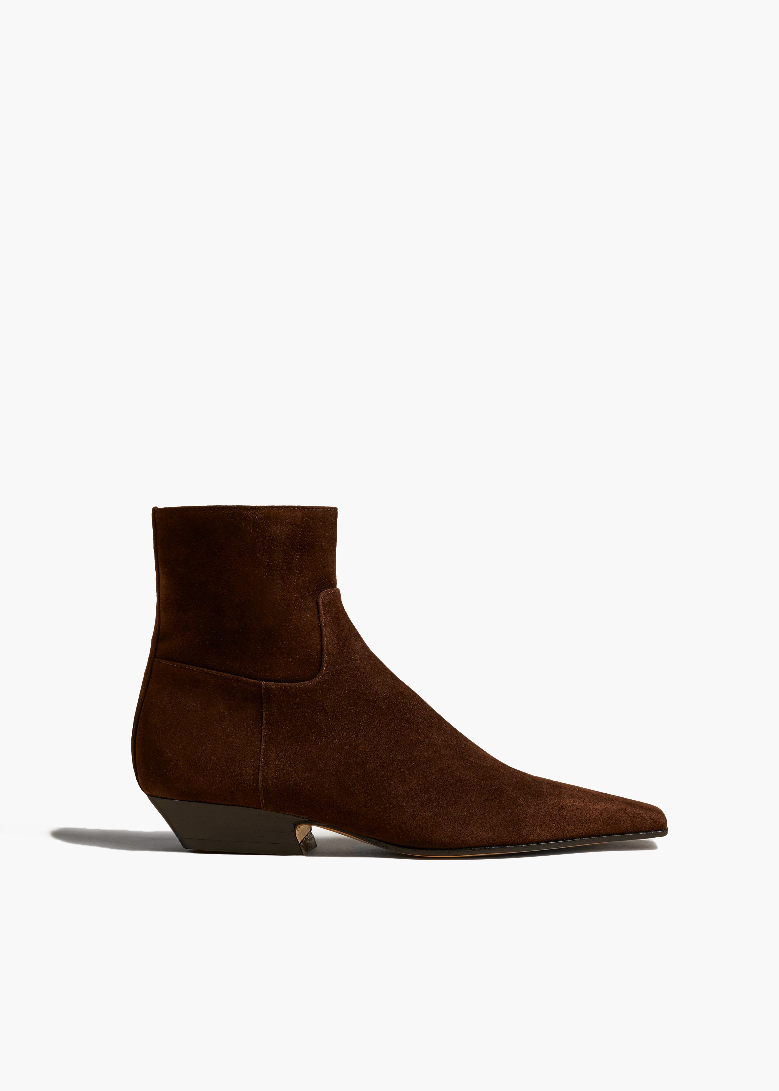 KHAITE LLC - Marfa Ankle Boot in Coffee Suede