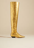 The Marfa Over-the-Knee Boot in Gold Metallic Leather