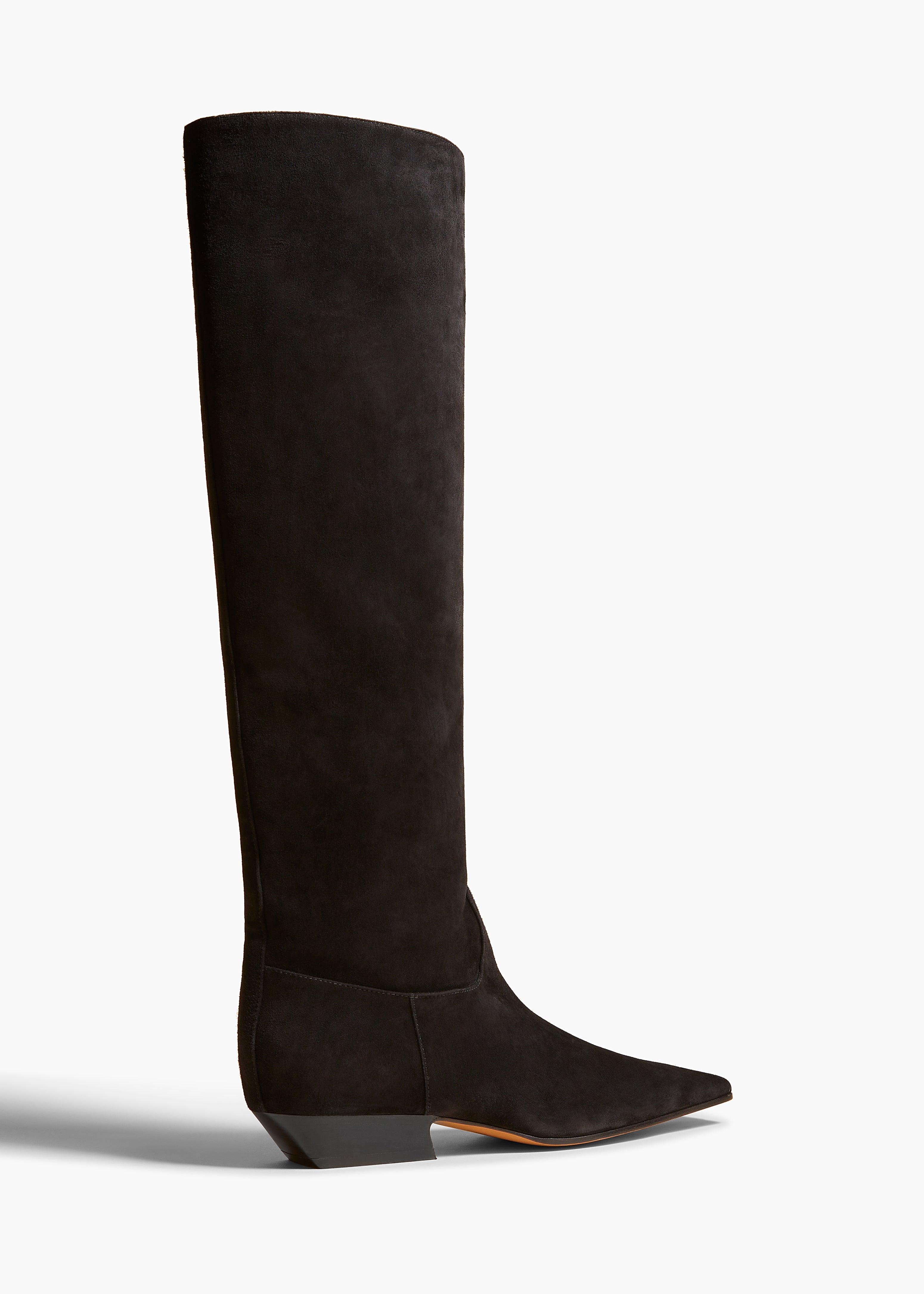 MARFA KNEE HIGH BOOT IN BLACK SUEDE DETAILED VIEW