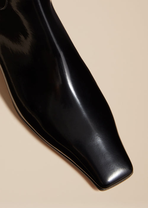 The Marfa Knee-High Boot in Black Brushed Leather