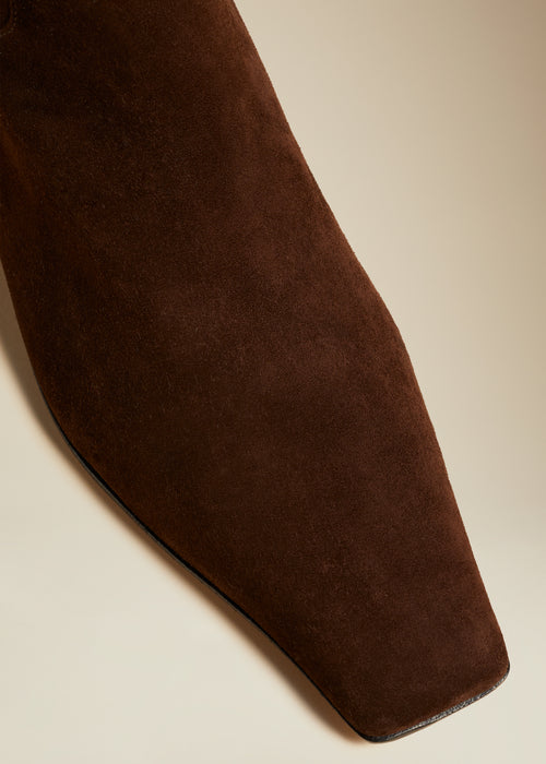The Marfa Knee-High Boot in Coffee Suede