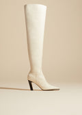 The Marfa Over-the-Knee High Boot in Off-White Leather