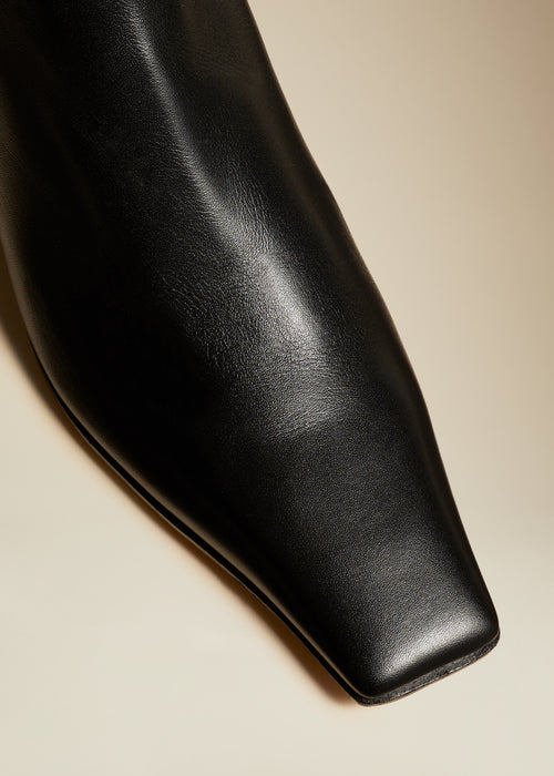 The Marfa Over-the-Knee Flat Boot in Black Leather