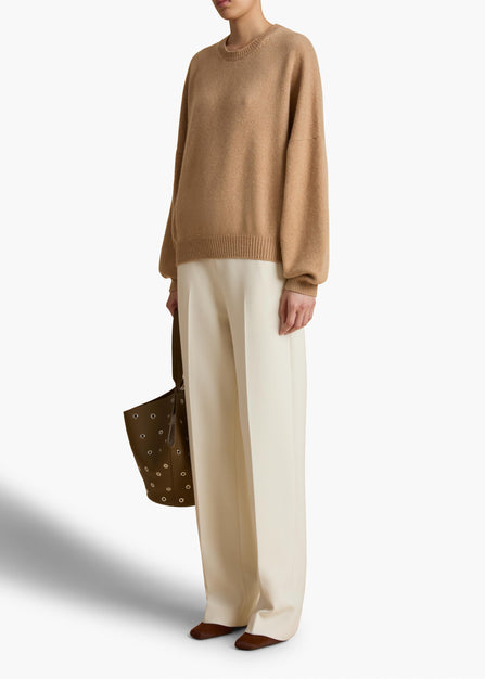 Cambie Pant in Cream STYLED VIEW