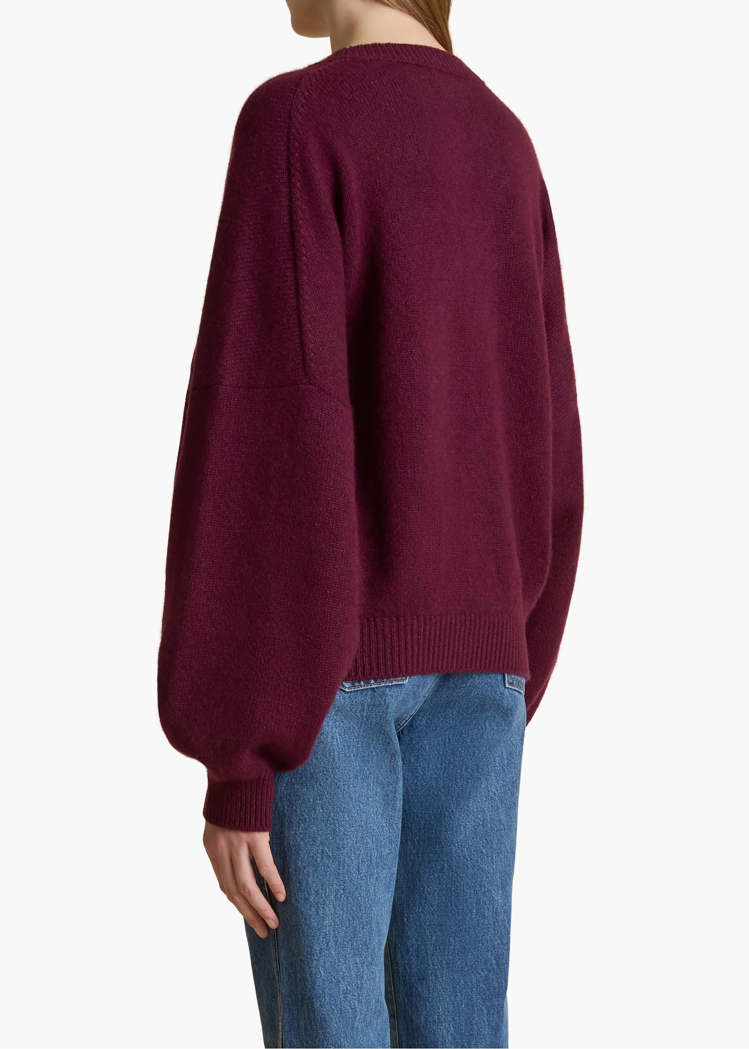 Margaux Sweater in Eggplant BACK VIEW