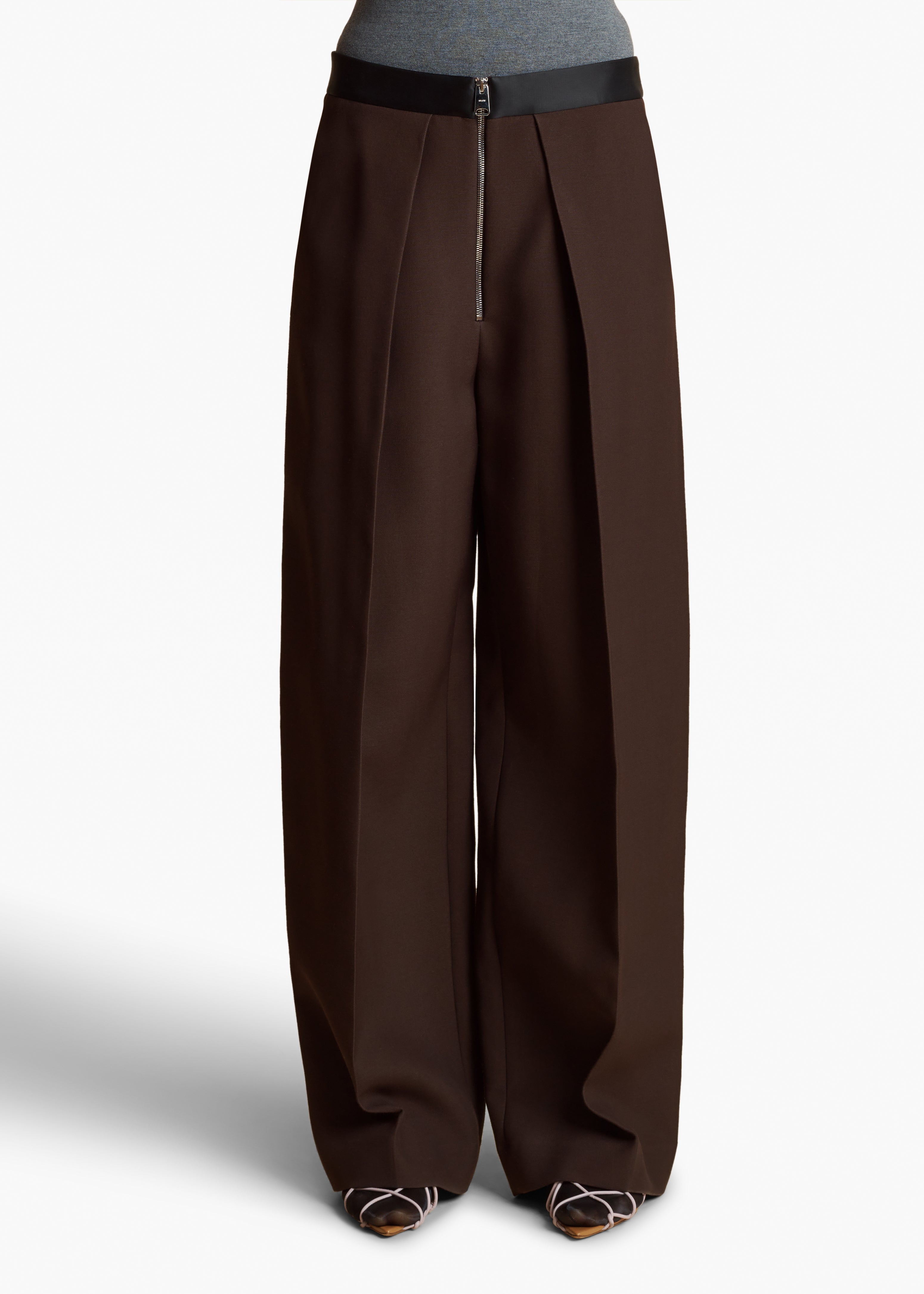 MARINE PANT DARK BROWN FRONT VIEW