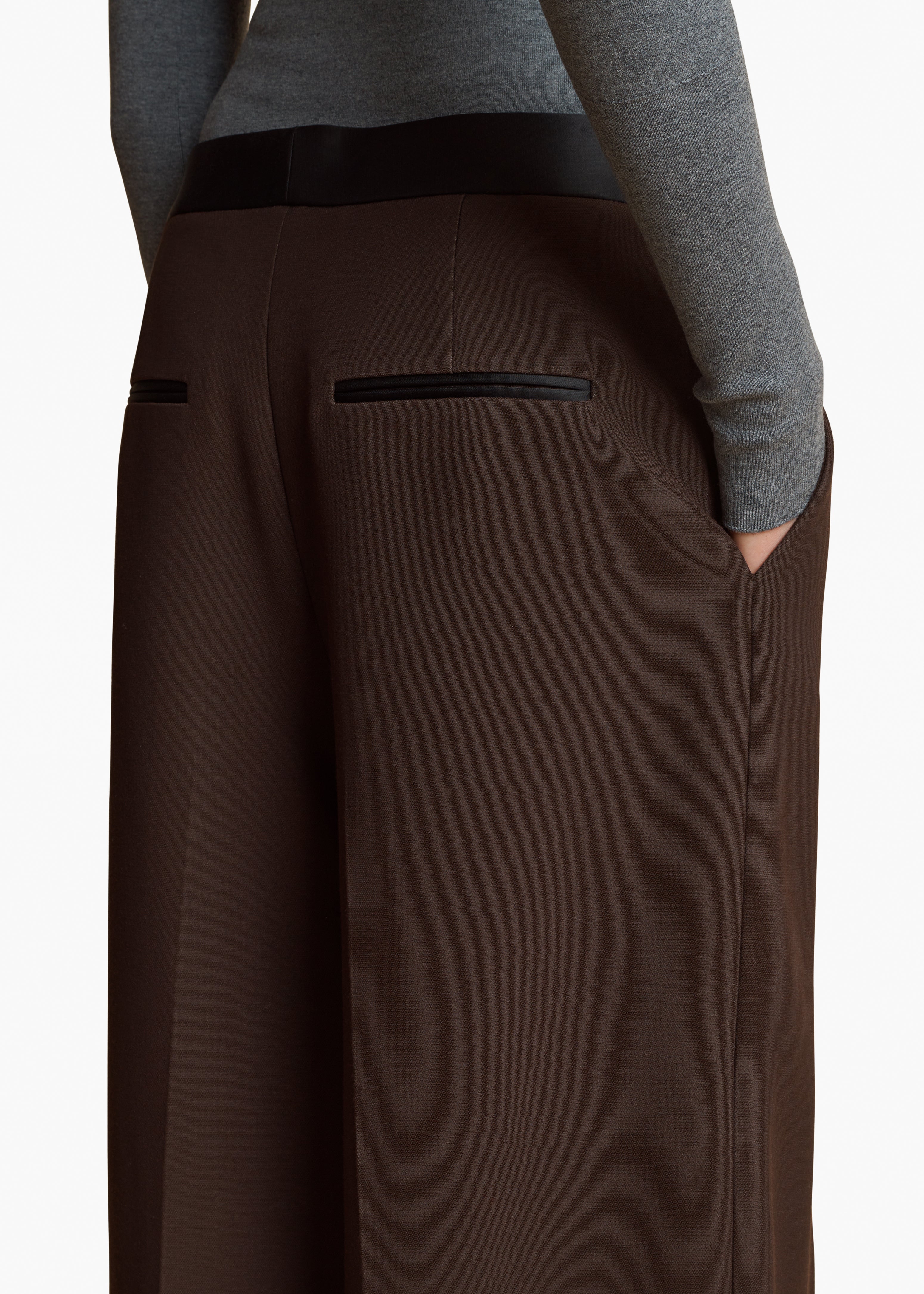 MARINE PANT DARK BROWN DETAILED VIEW 2