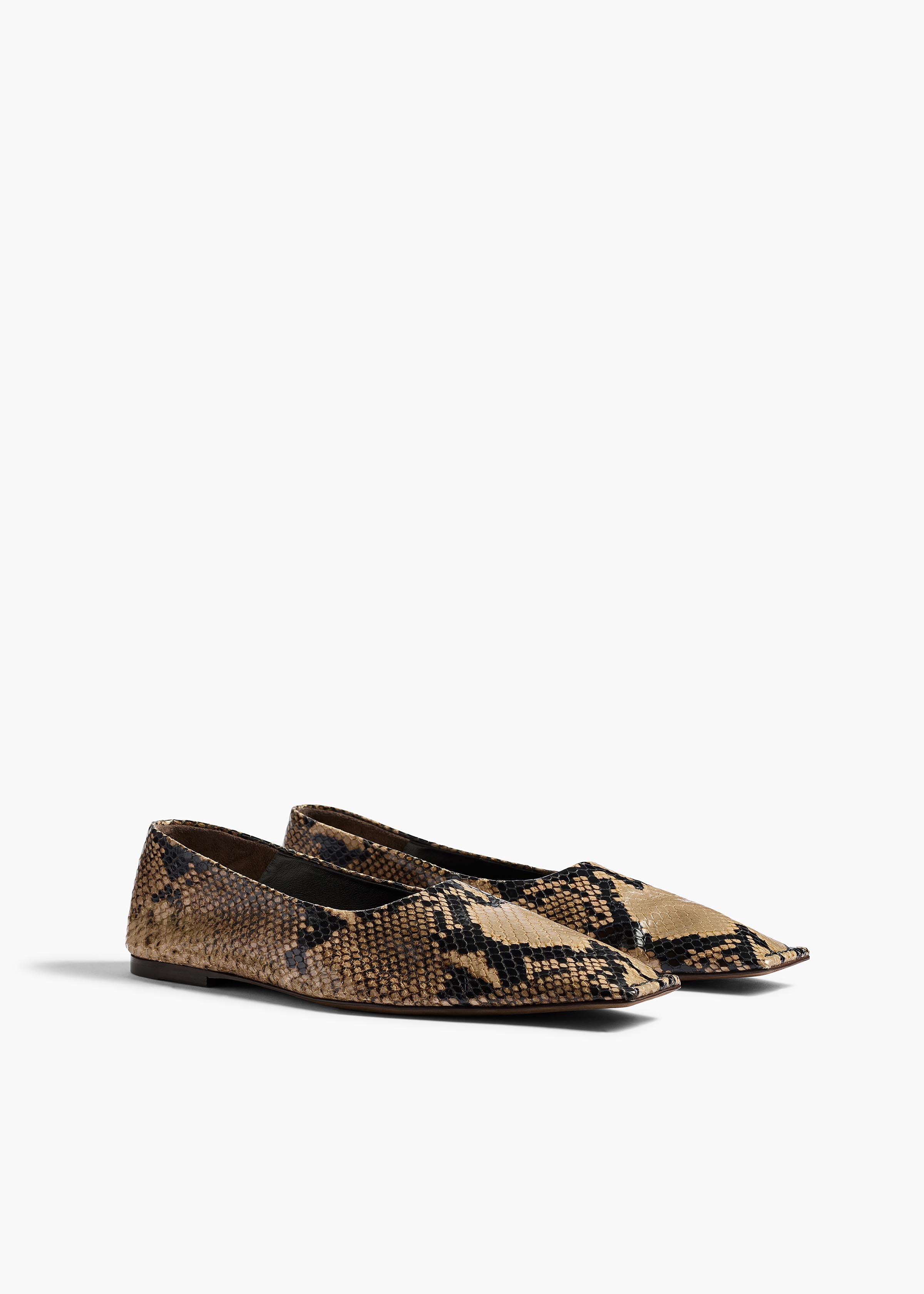 Marlene Ballerina in Python-Embossed Taupe