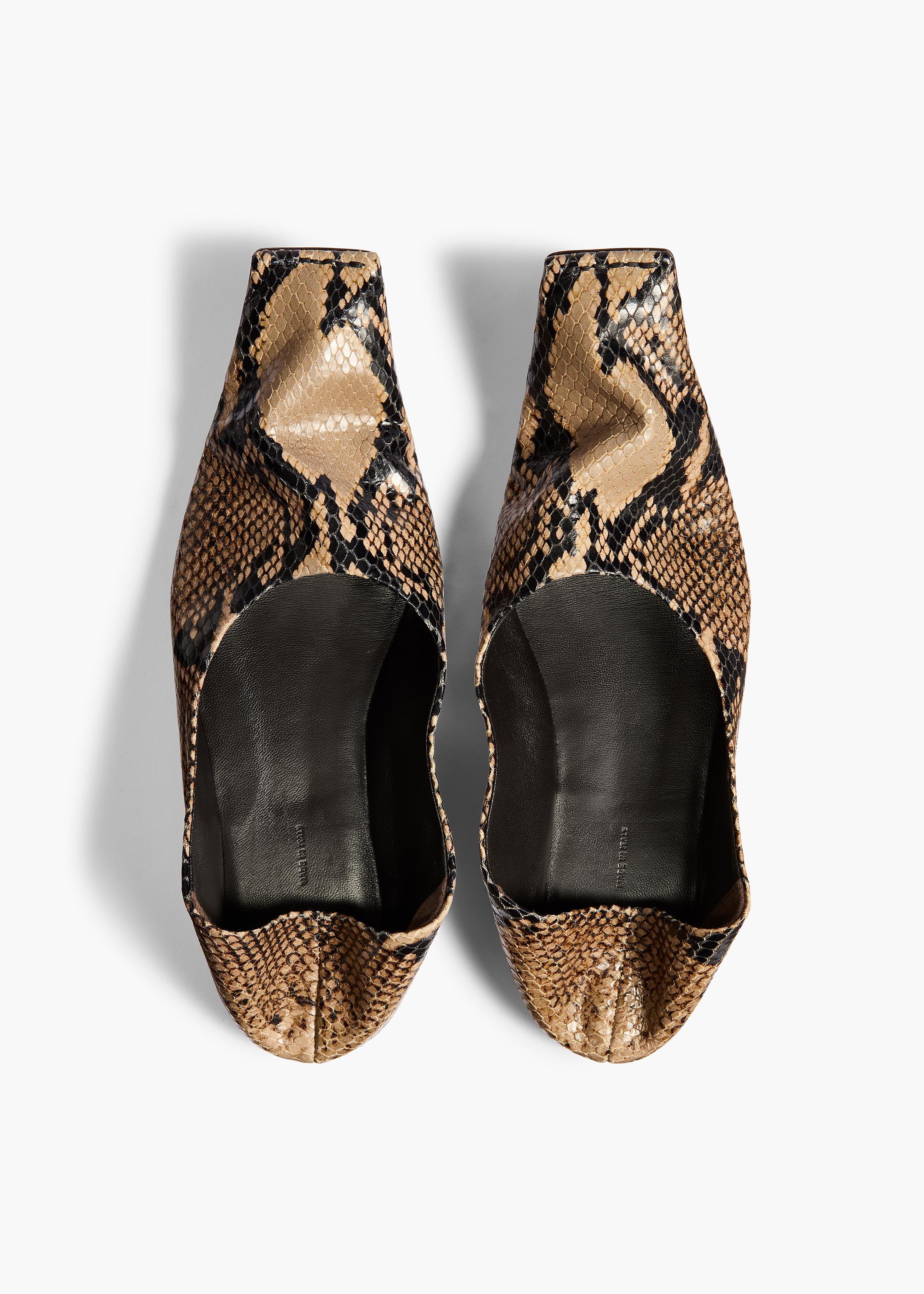 Marlene Ballerina in Python-Embossed Taupe