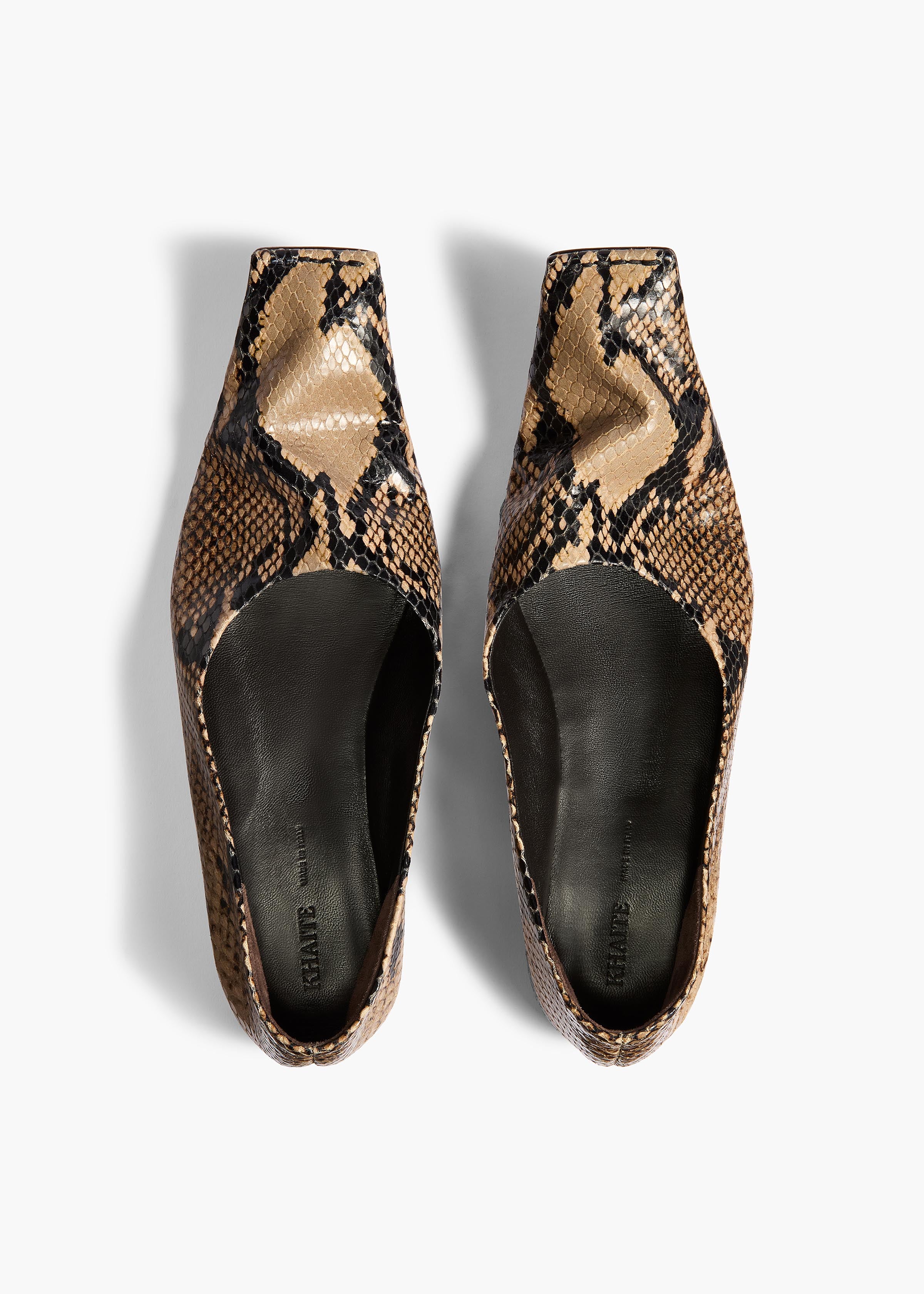 Marlene Ballerina in Python-Embossed Taupe