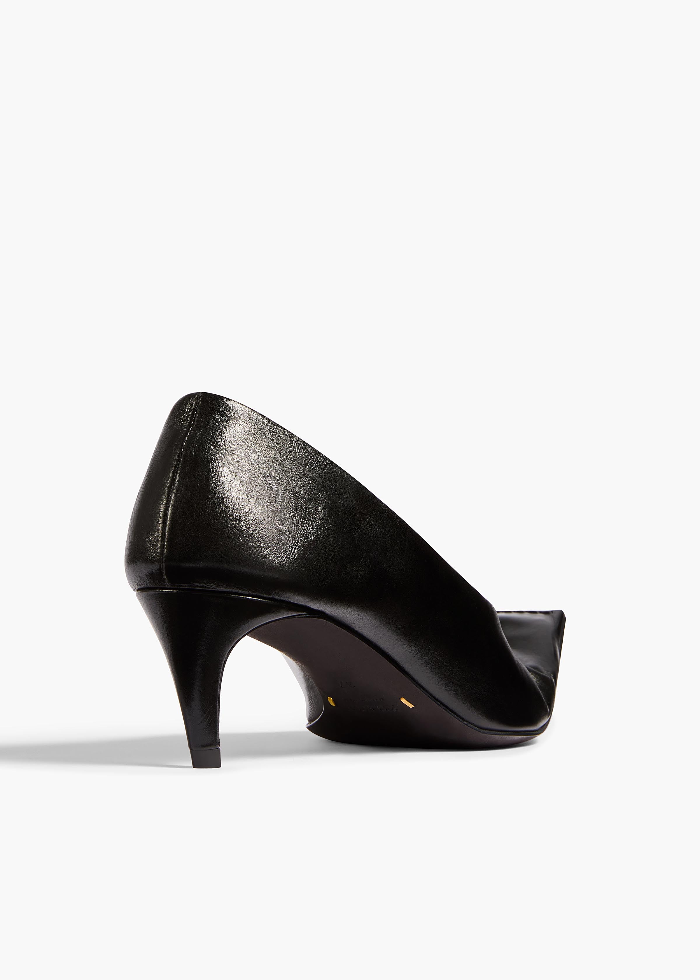 Marlene Low Pump in Black Glazed Leather