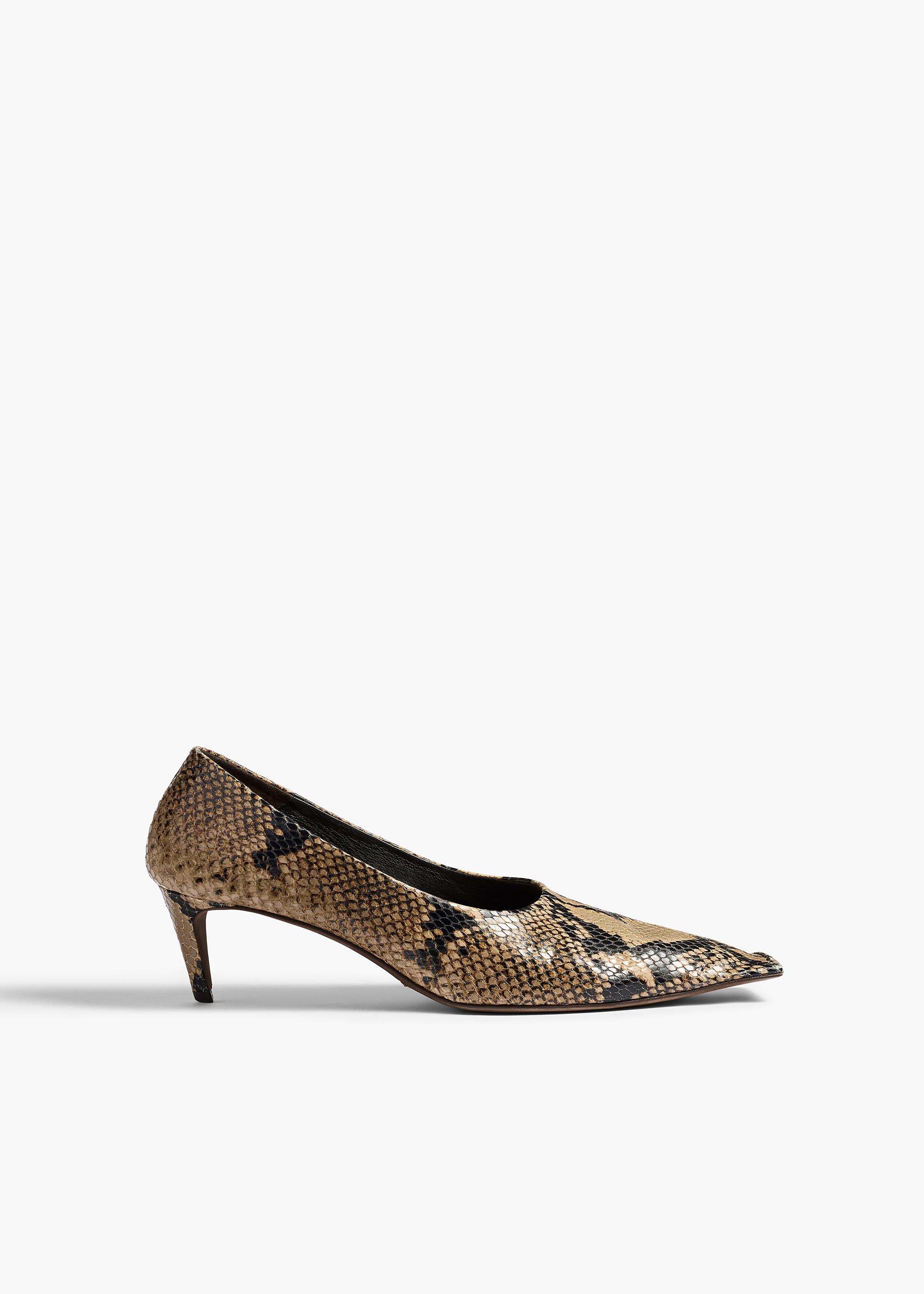 Marlene Low Pump in Python-Embossed Taupe