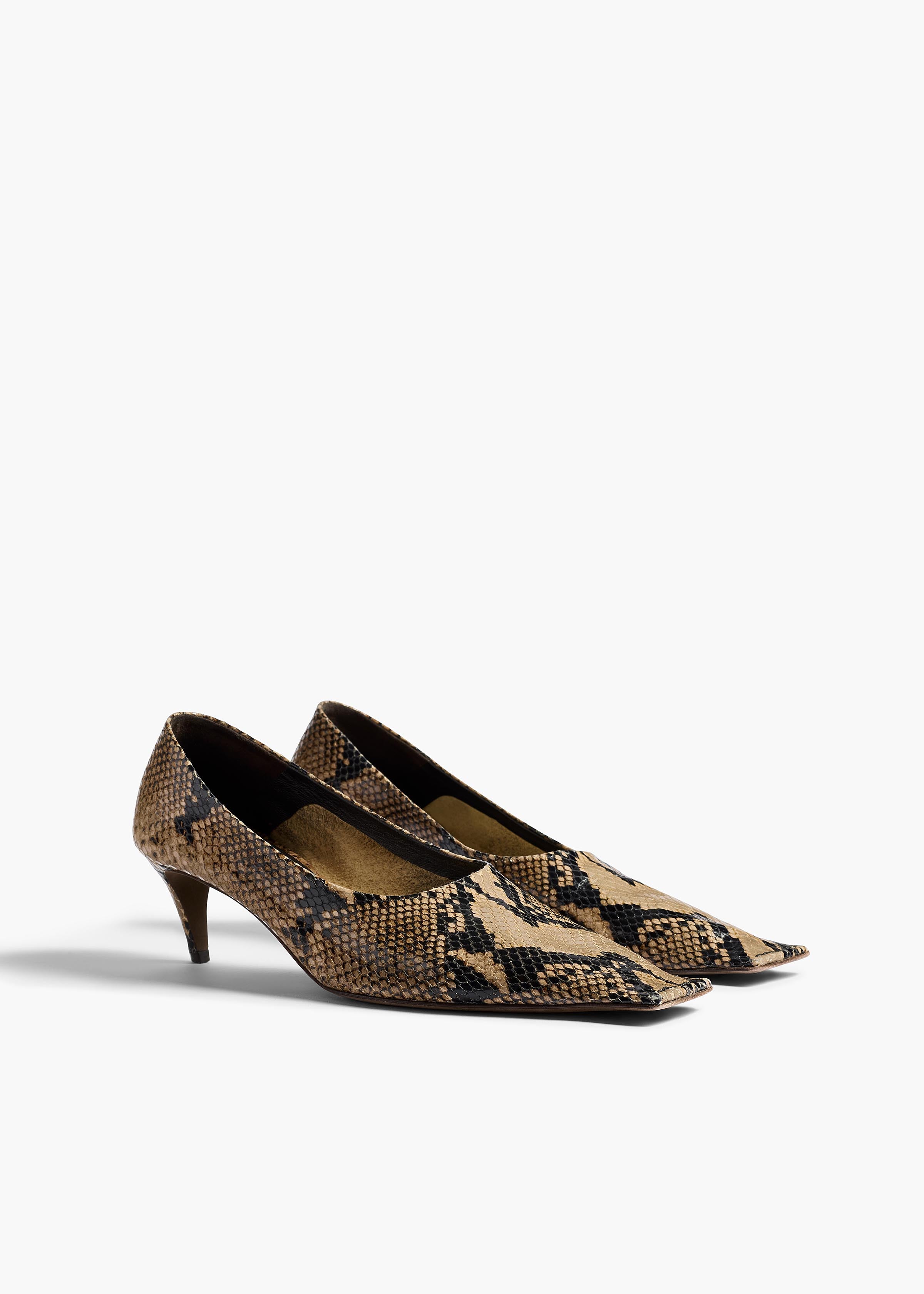 Marlene Low Pump in Python-Embossed Taupe
