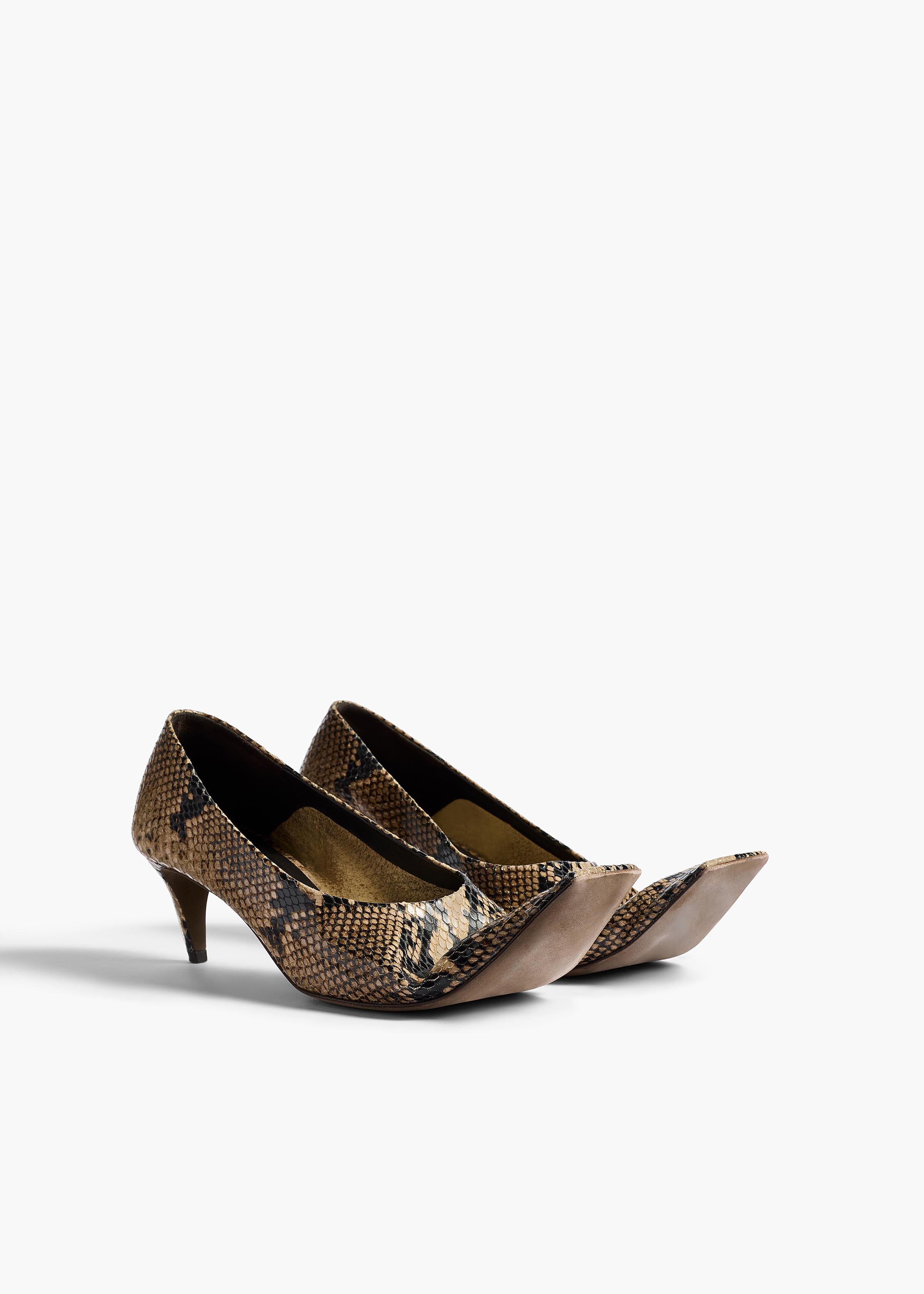 Marlene Low Pump in Python-Embossed Taupe