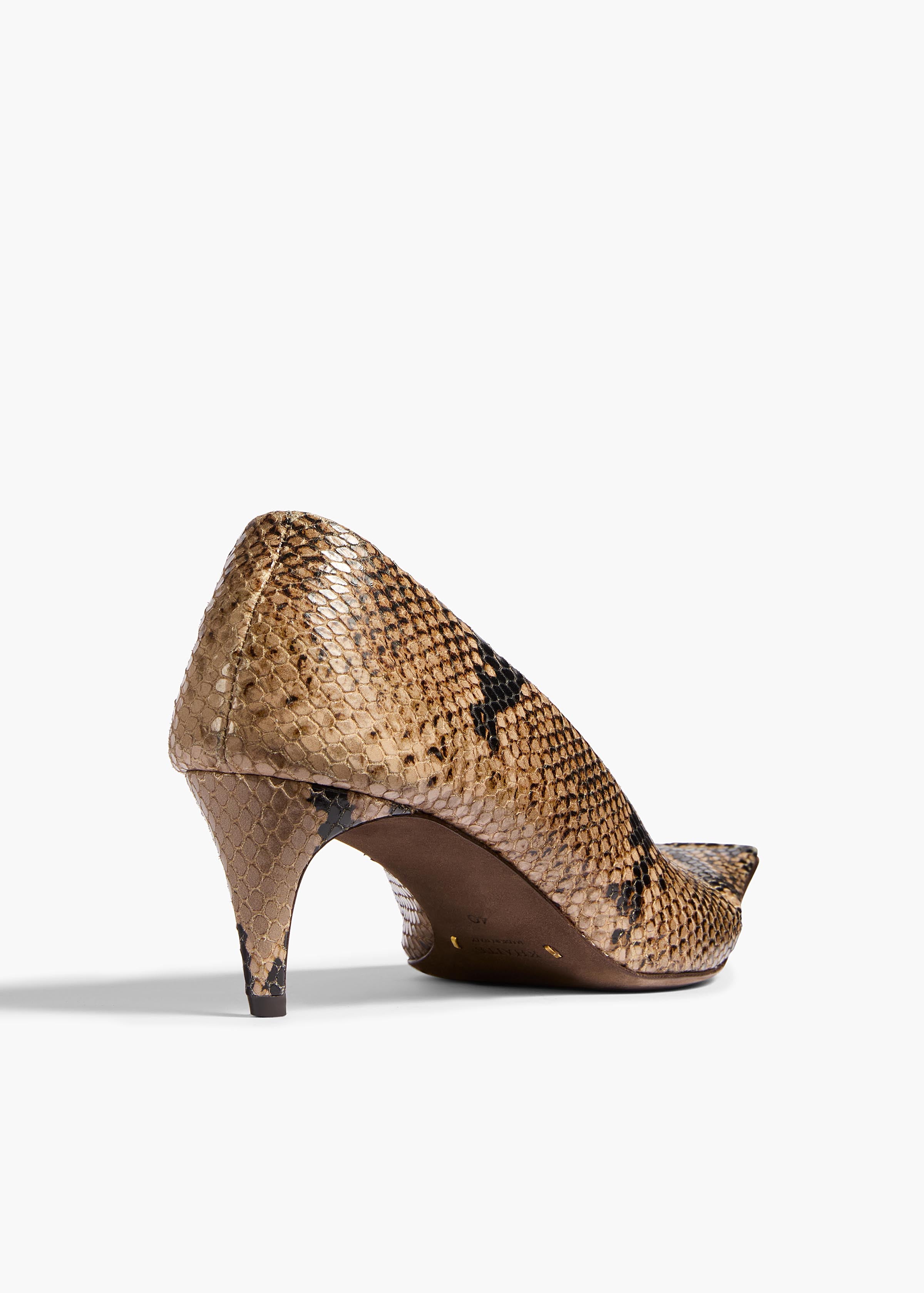 Marlene Low Pump in Python-Embossed Taupe