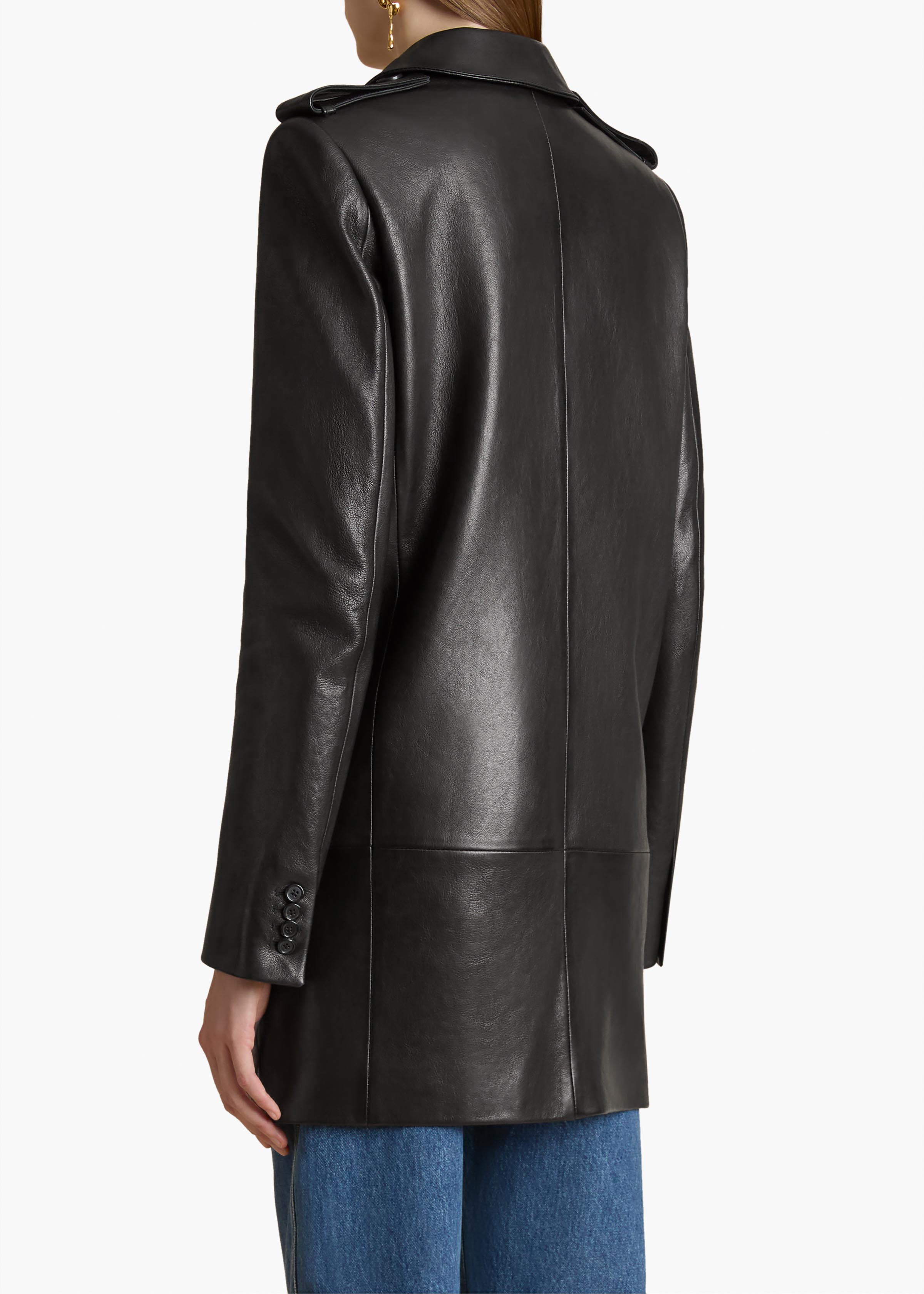 Marllo Jacket in Black Leather BACK VIEW