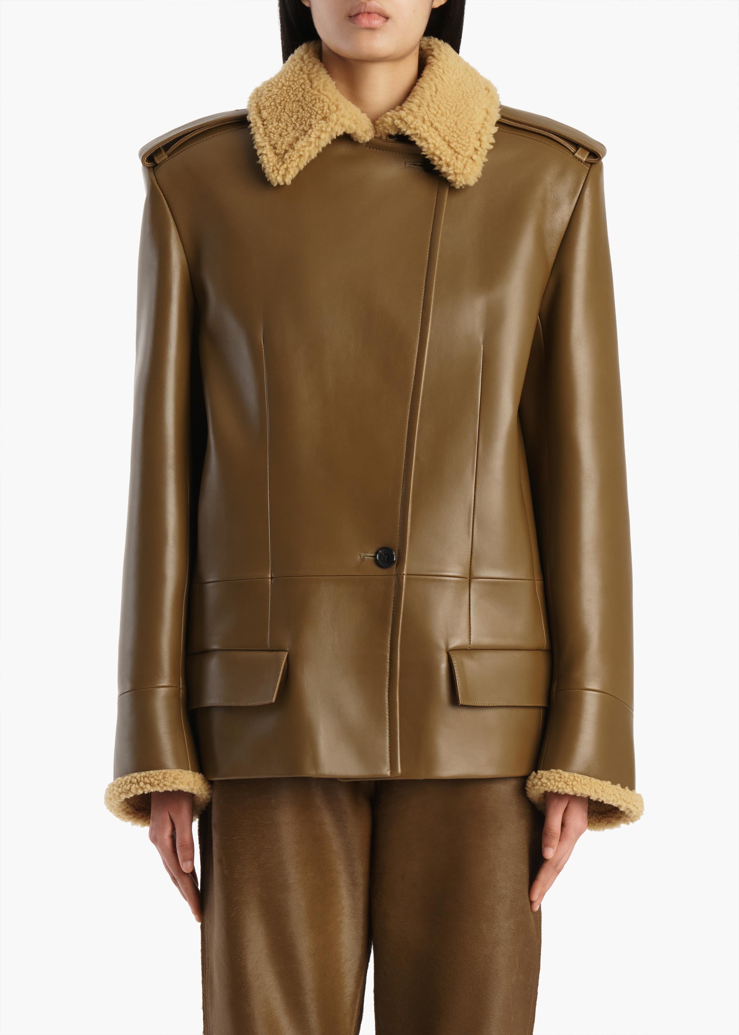 Marlot Coat in Dark Olive