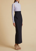 The Loxley Skirt in Navy and White Stripe