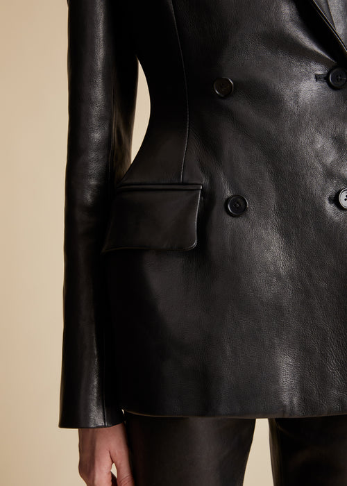 The Martu Blazer in Black Leather