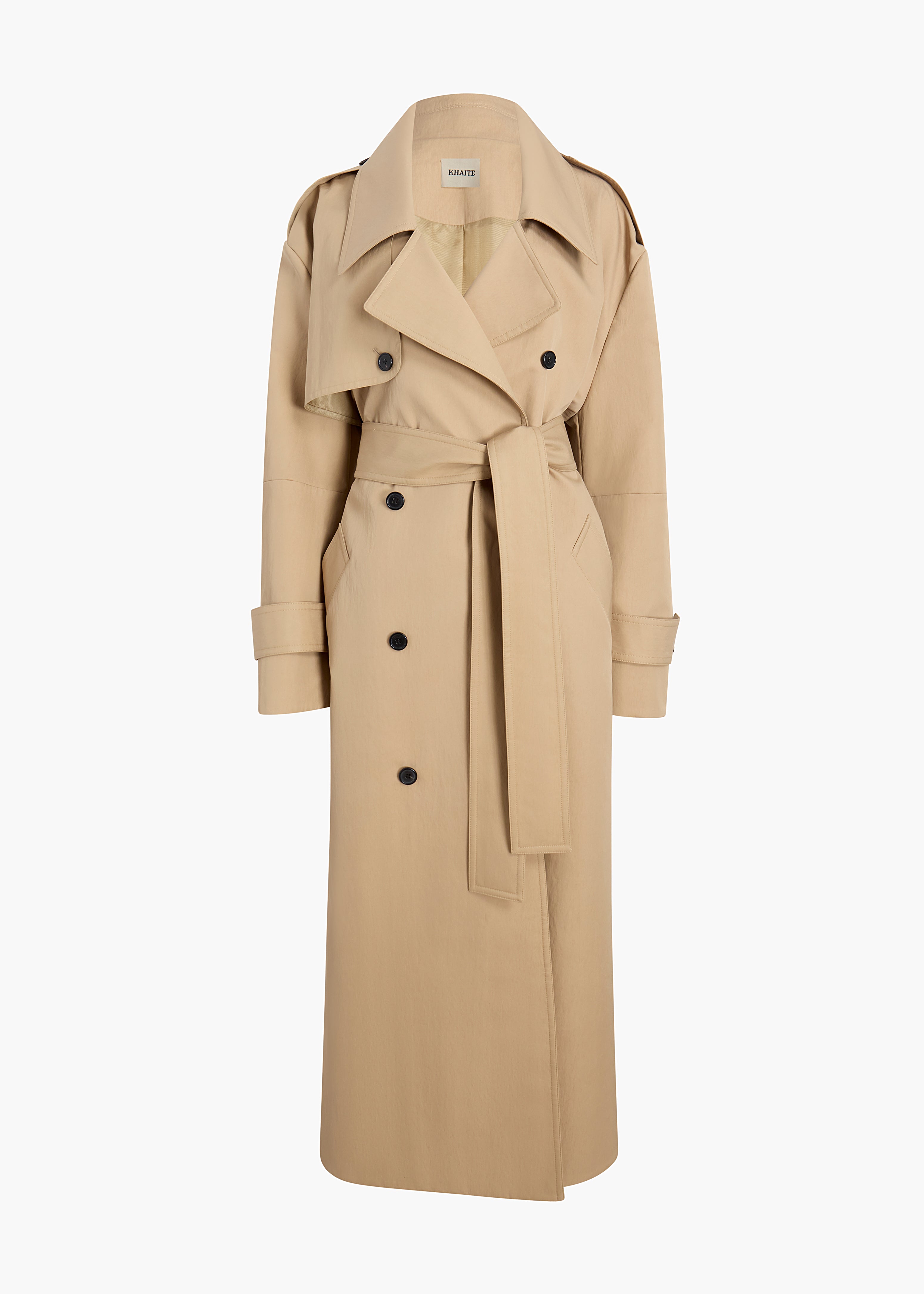 MAZLOW COAT IN BEIGE FLAT VIEW