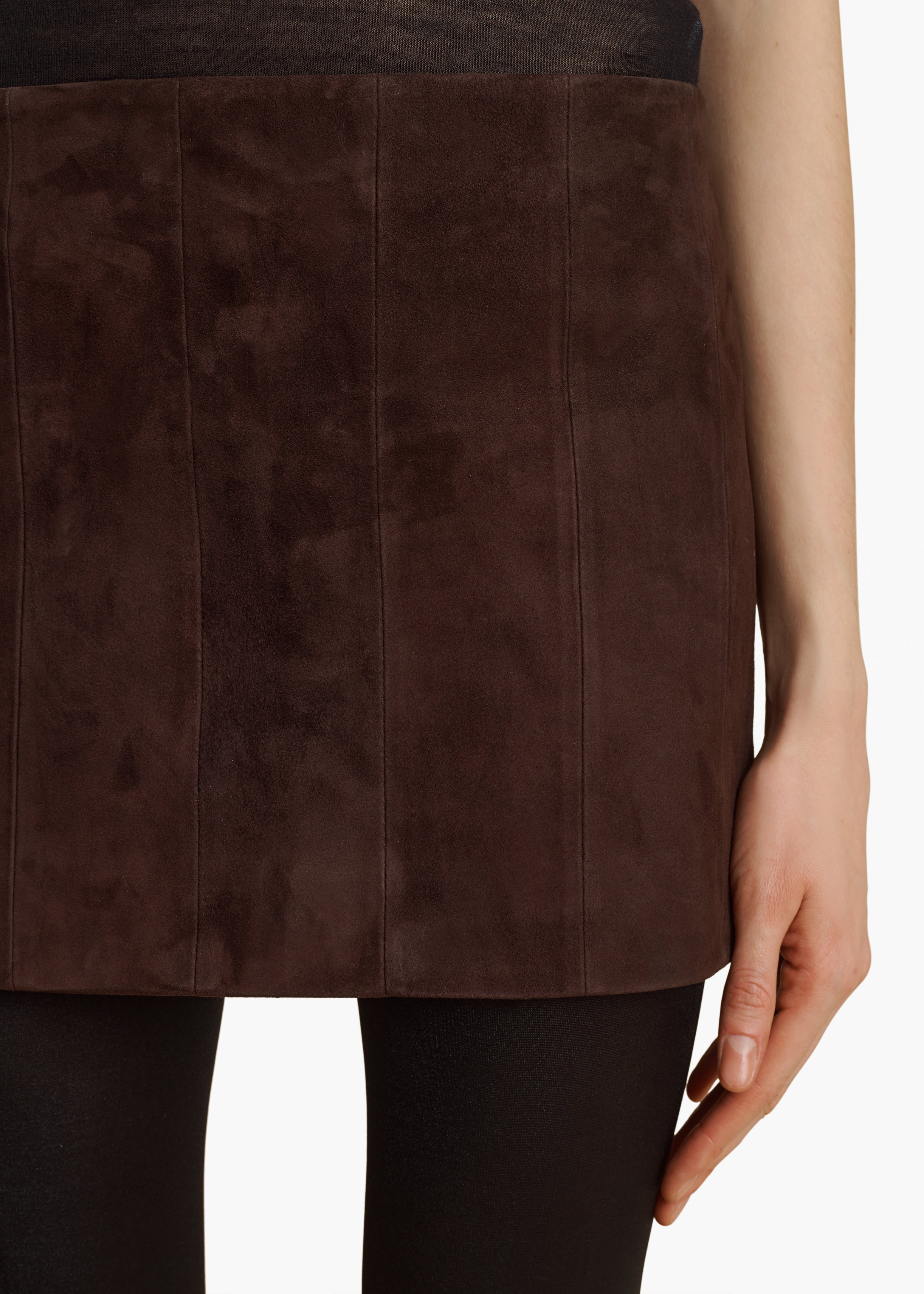 MEELAR SKIRT IN DARK BROWN DETAILED VIEW 2